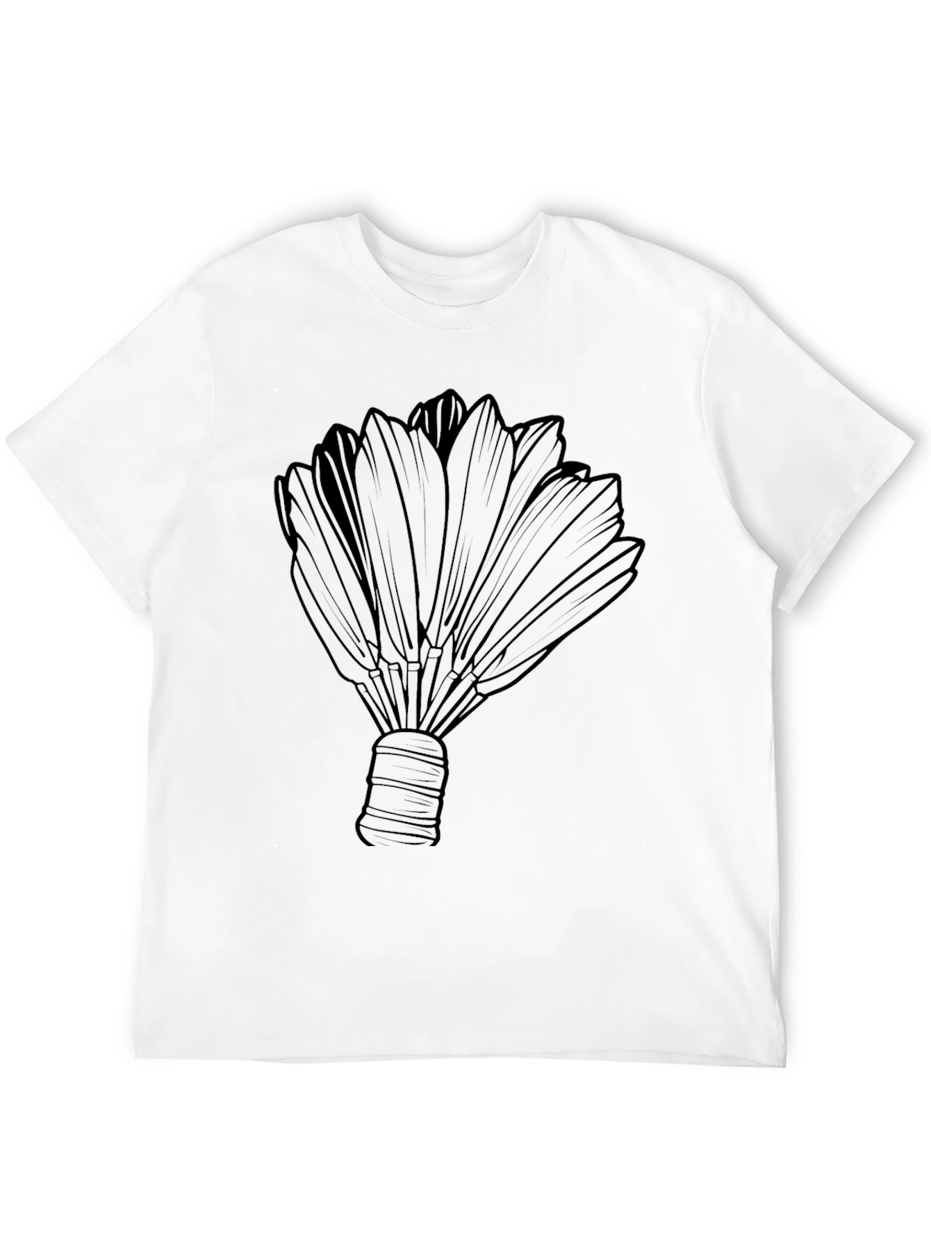 Black Badminton Shuttlecock Graphic Tee