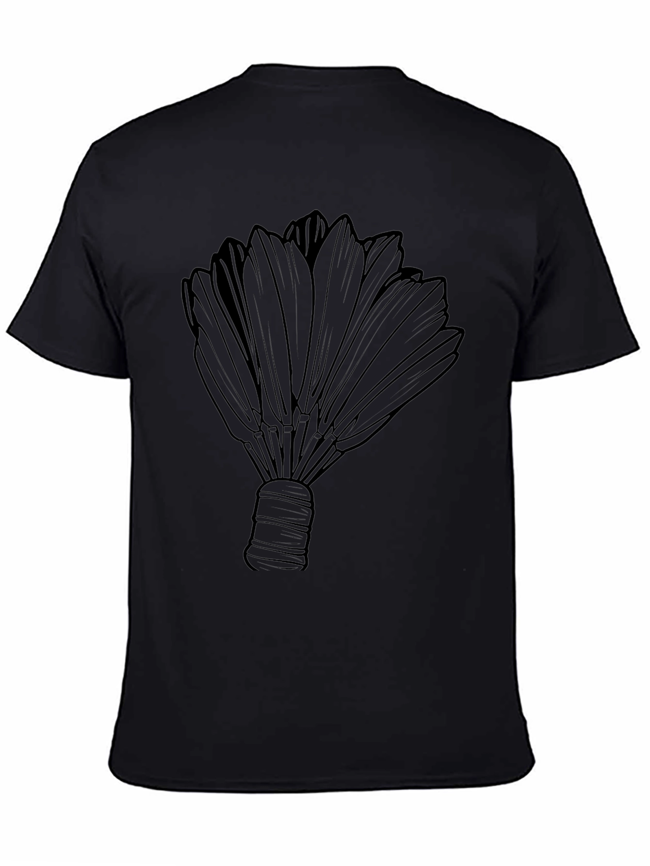 Black Badminton Shuttlecock Graphic Tee