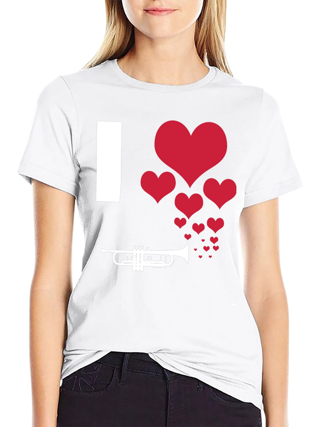 I Love Trumpet Heart Graphic T-Shirt