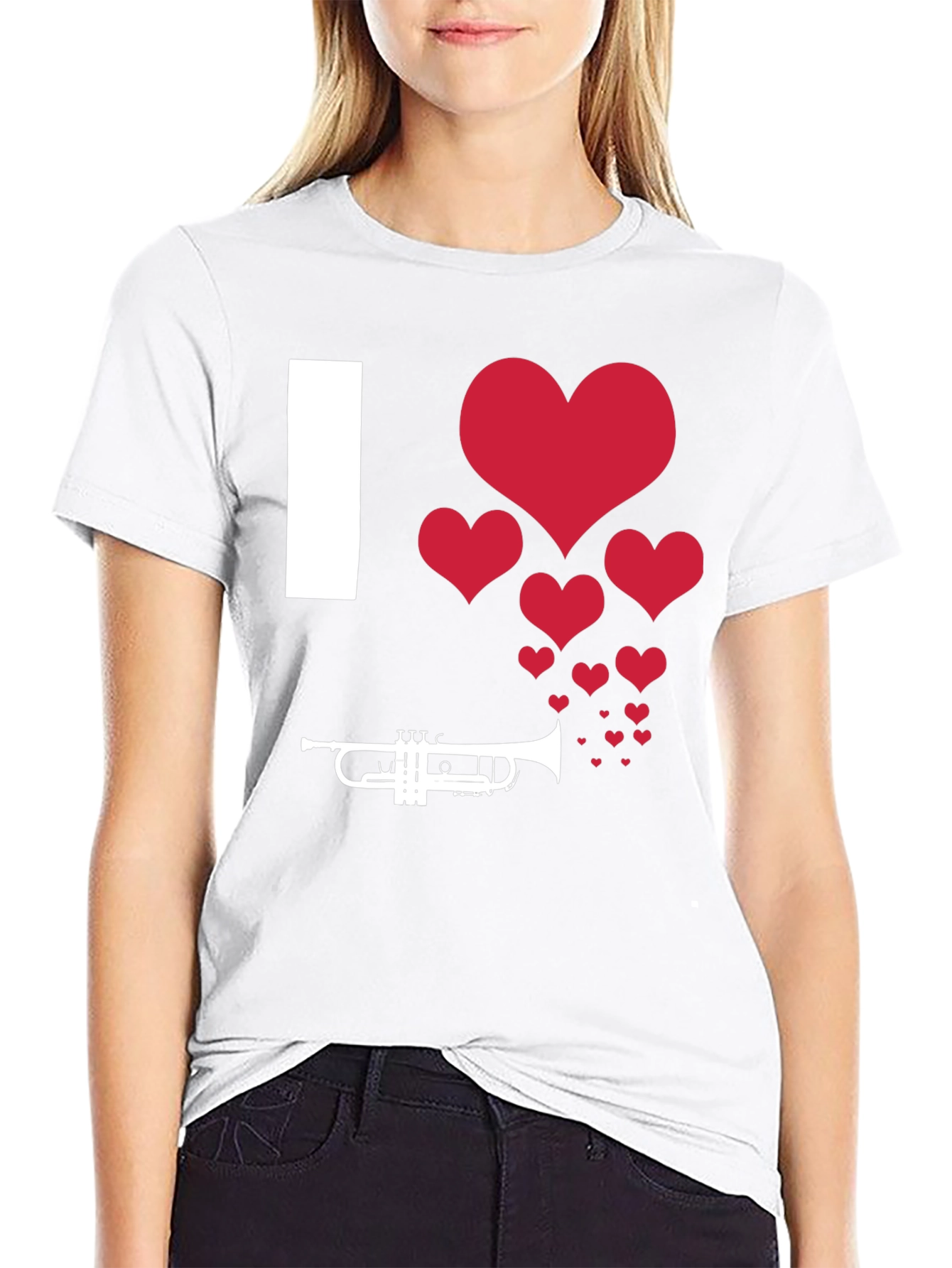 I Love Trumpet Heart Graphic T-Shirt