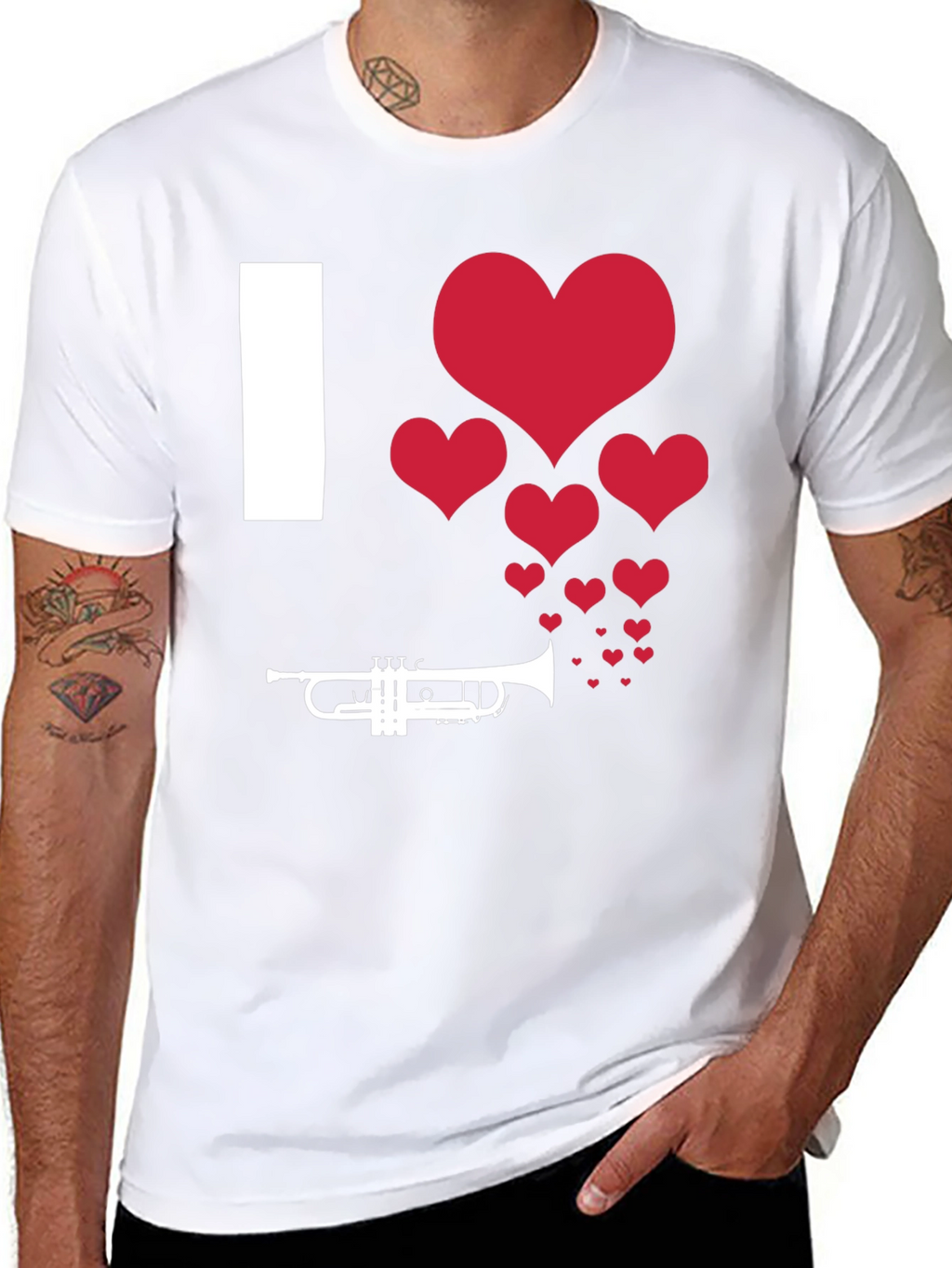 I Love Trumpet Heart Graphic T-Shirt