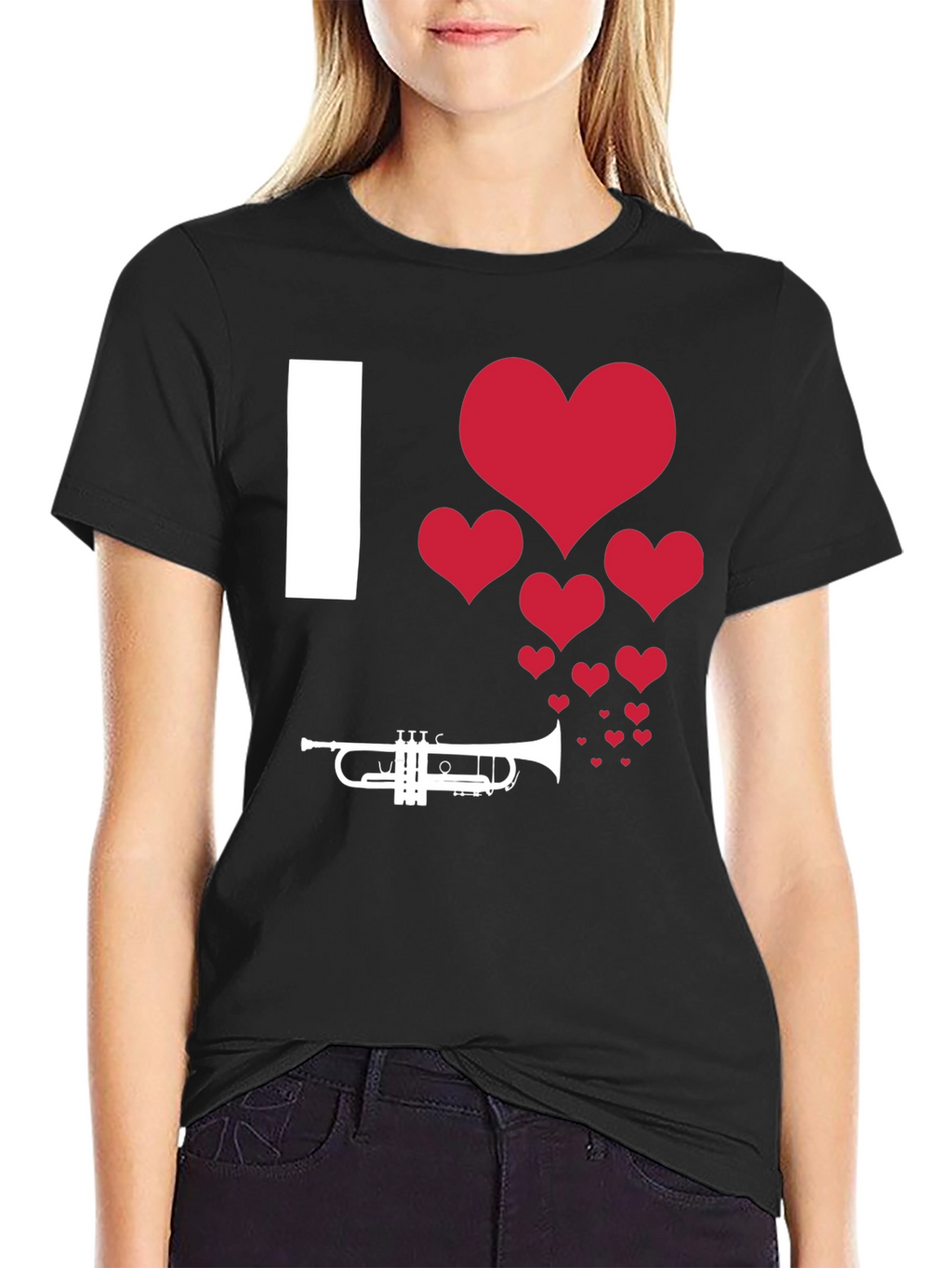 I Love Trumpet Heart Graphic T-Shirt