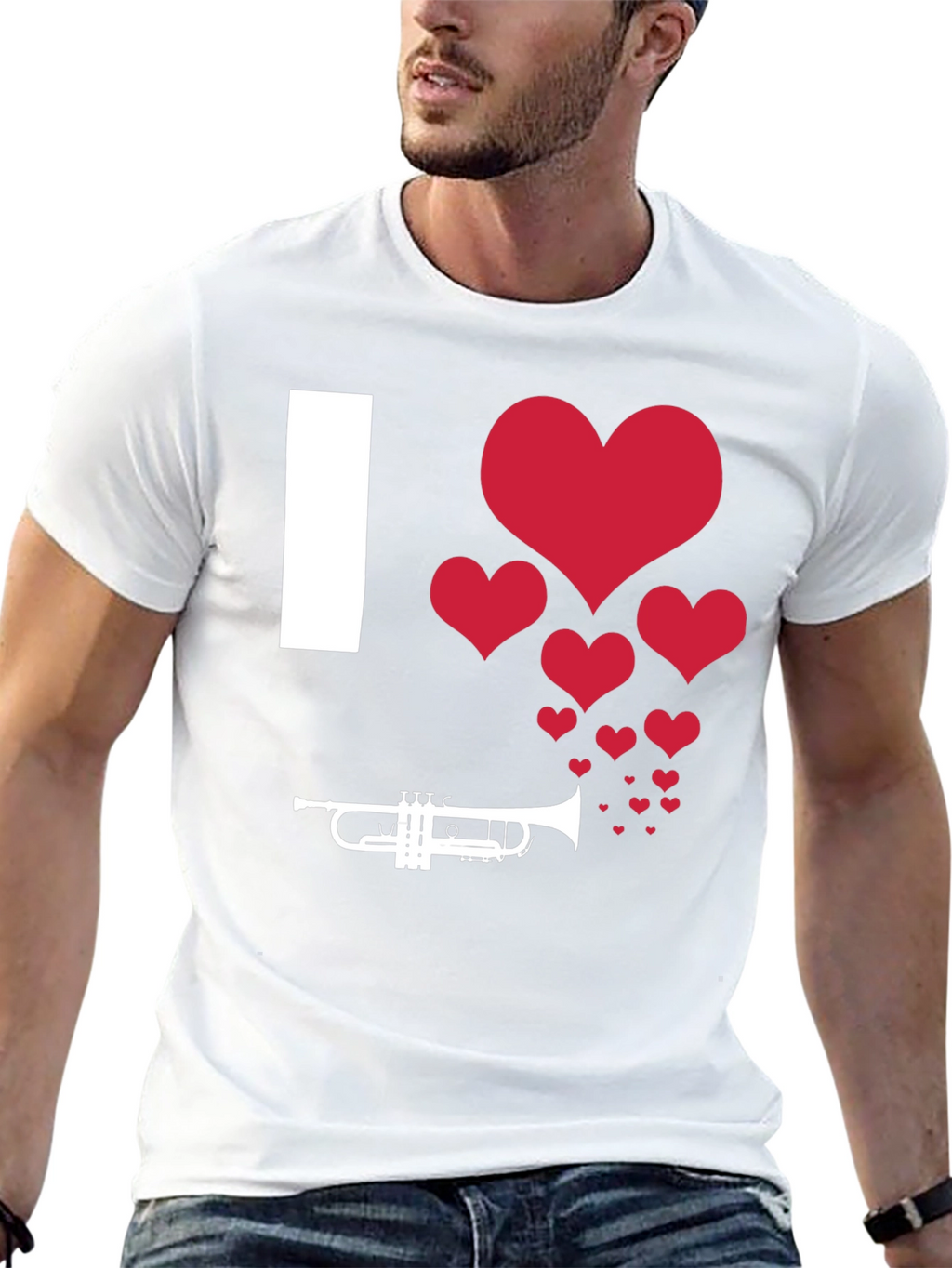 I Love Trumpet Heart Graphic T-Shirt
