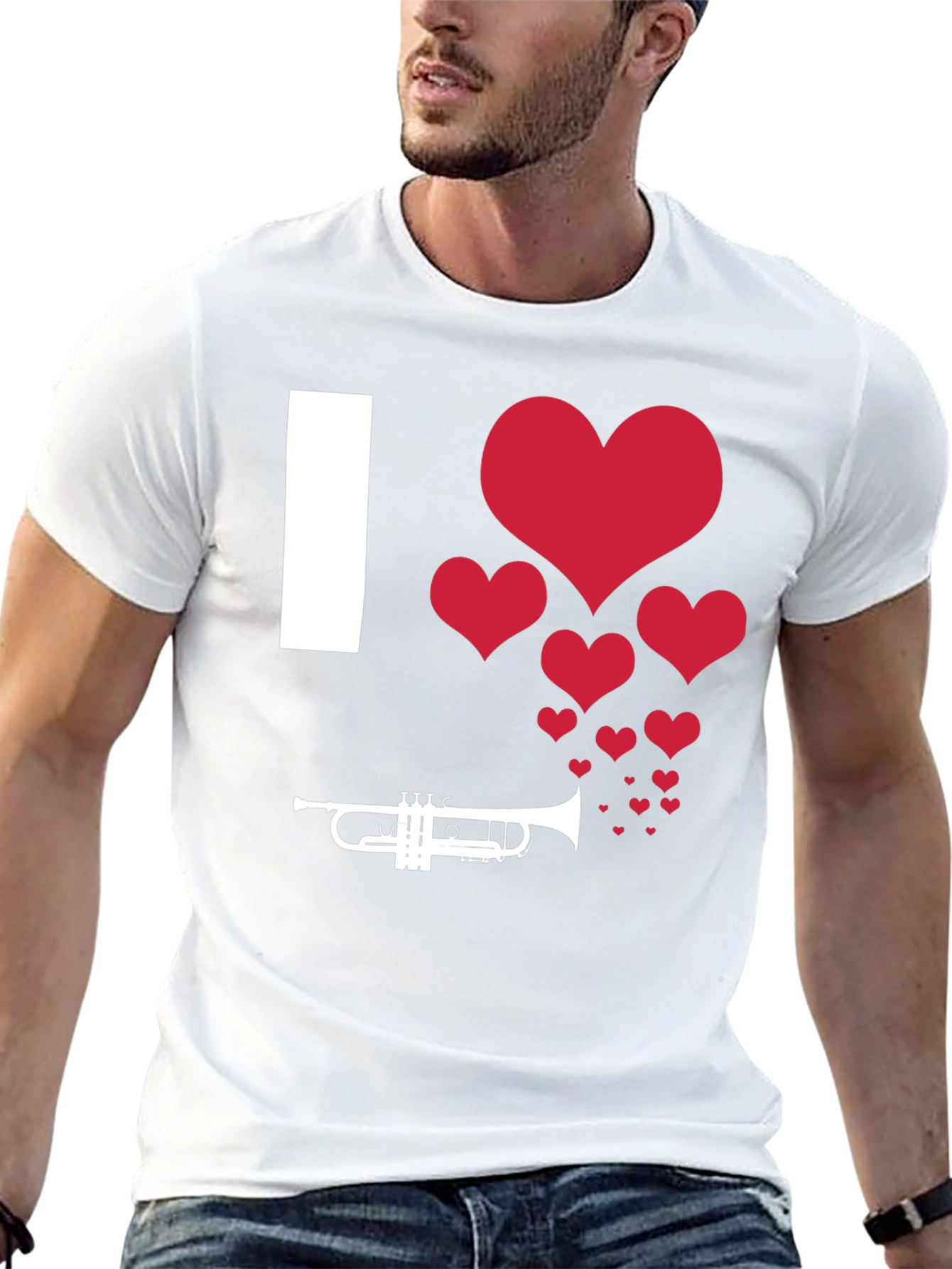 I Love Trumpet Heart Graphic T-Shirt