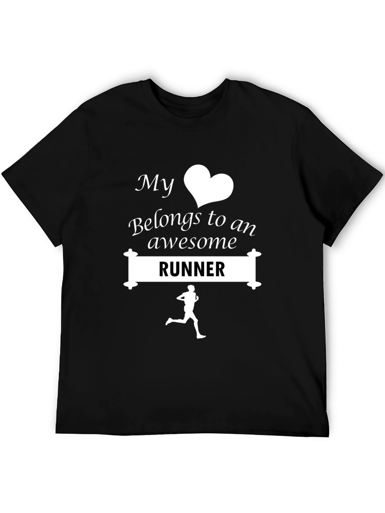 My Heart Belongs to a Runner T-Shirt - Black