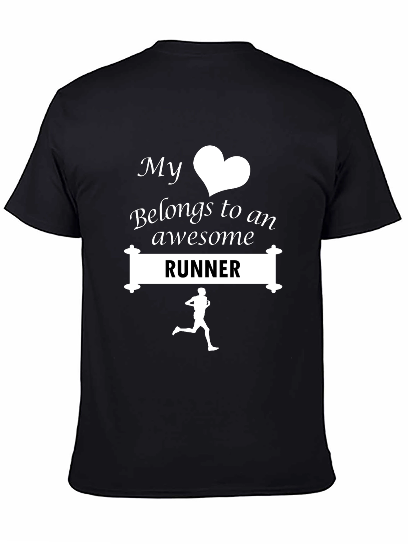 My Heart Belongs to a Runner T-Shirt - Black