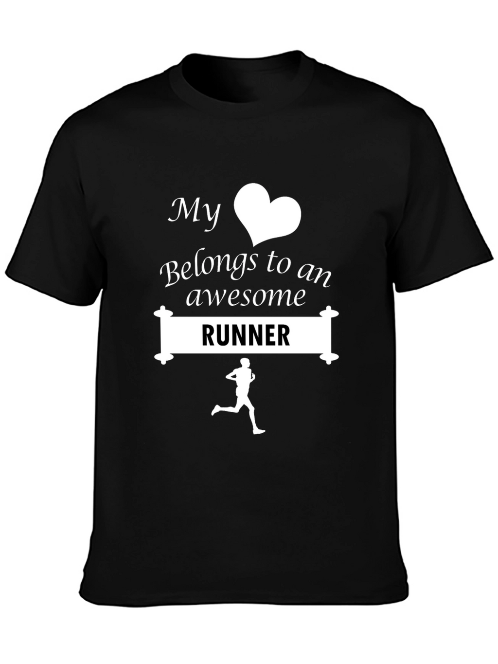 My Heart Belongs to a Runner T-Shirt - Black