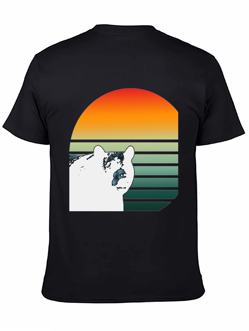 Bear Sunset Graphic T-Shirt - Black
