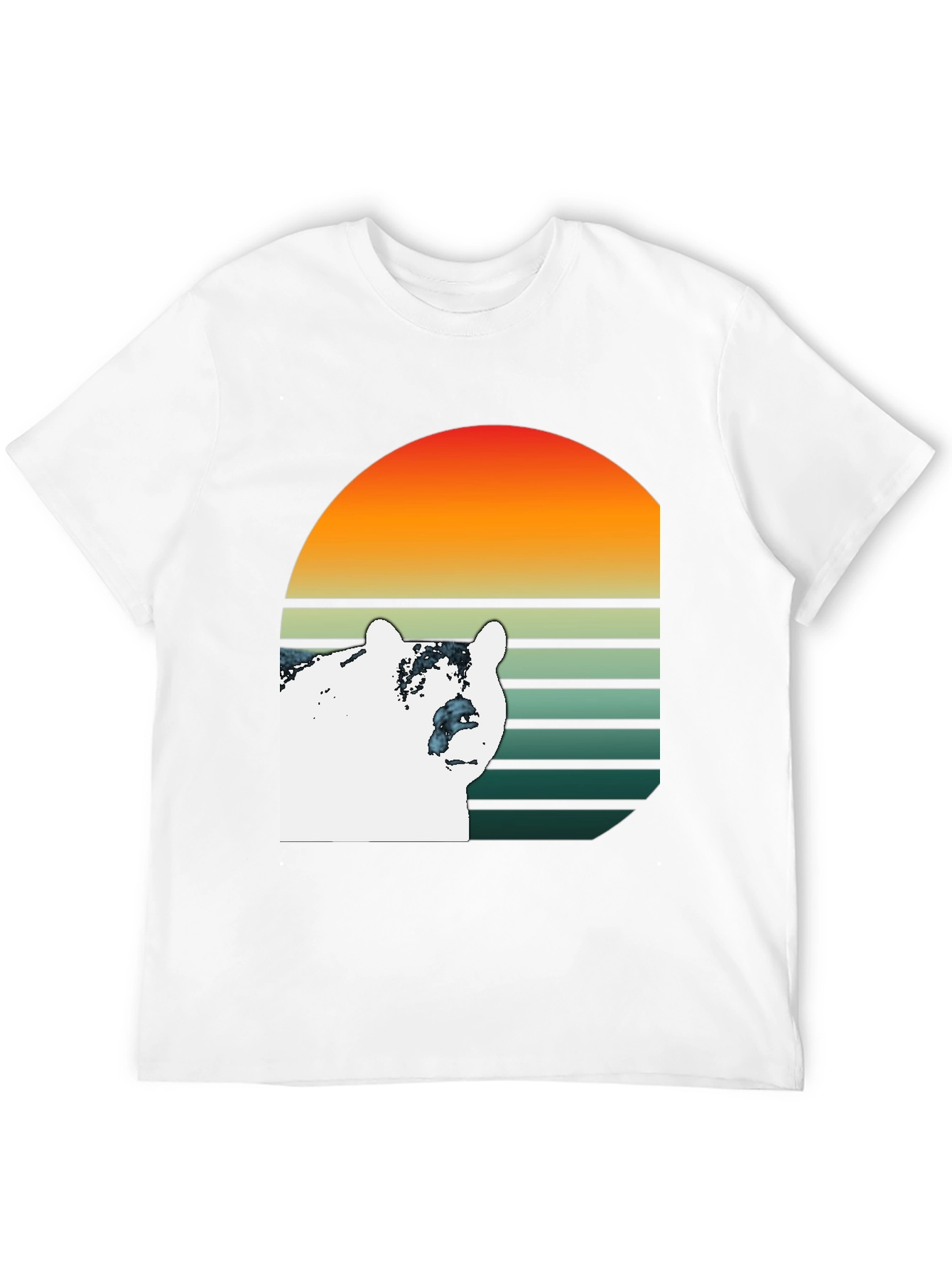 Bear Sunset Graphic T-Shirt - Black