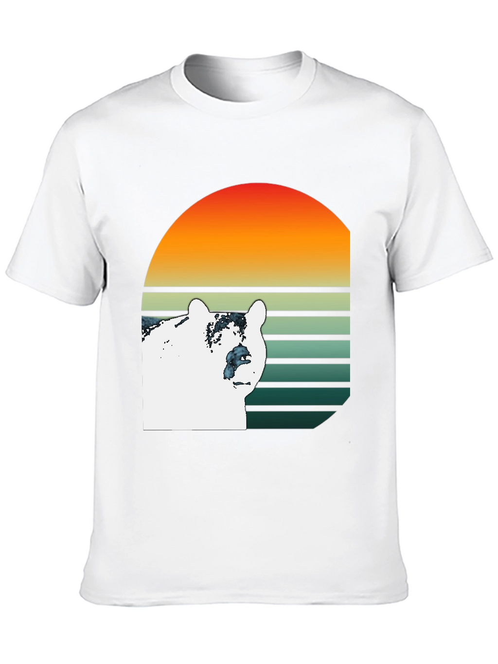Bear Sunset Graphic T-Shirt - Black