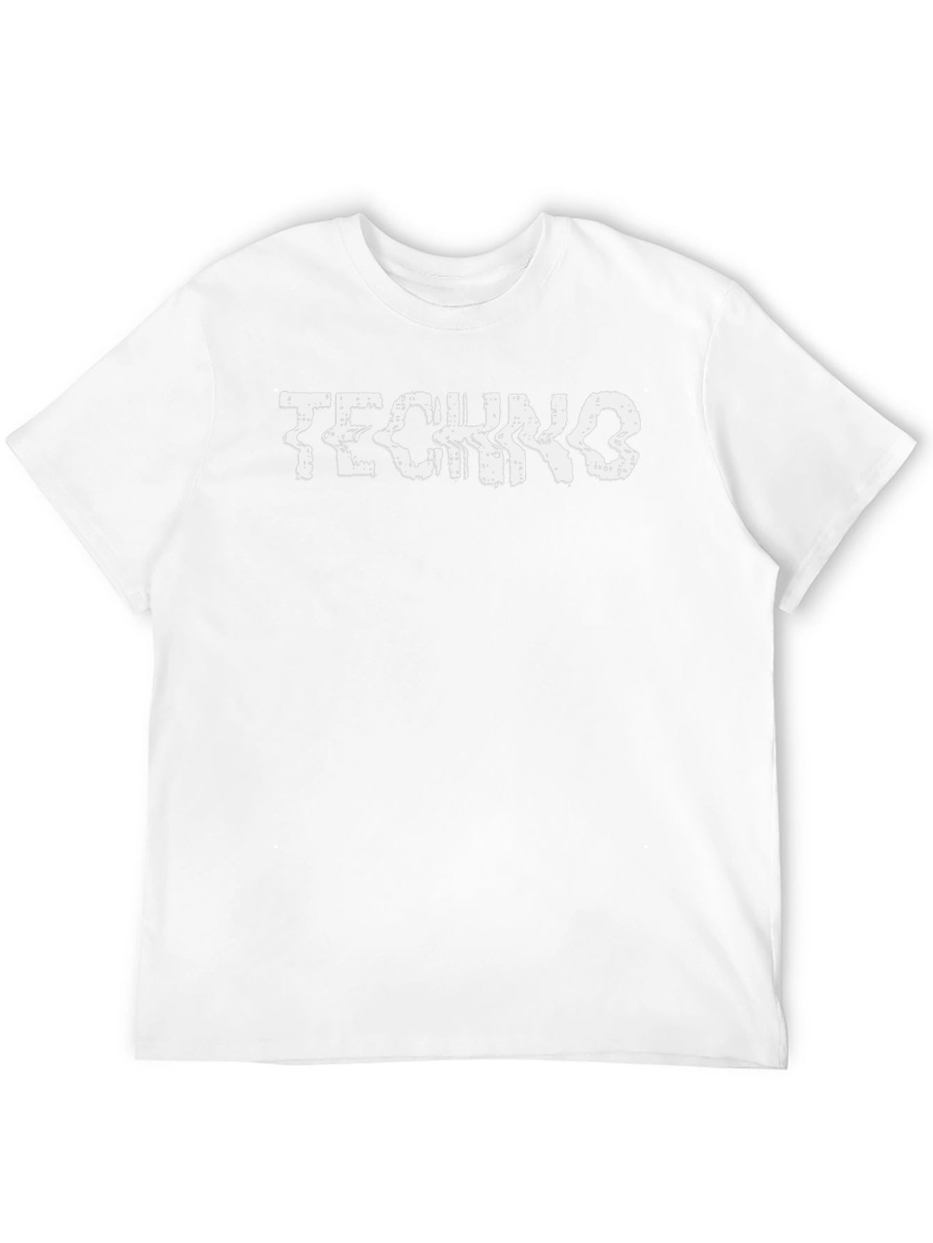 Techno Glitch Graphic Tee - Black Cotton T-Shirt