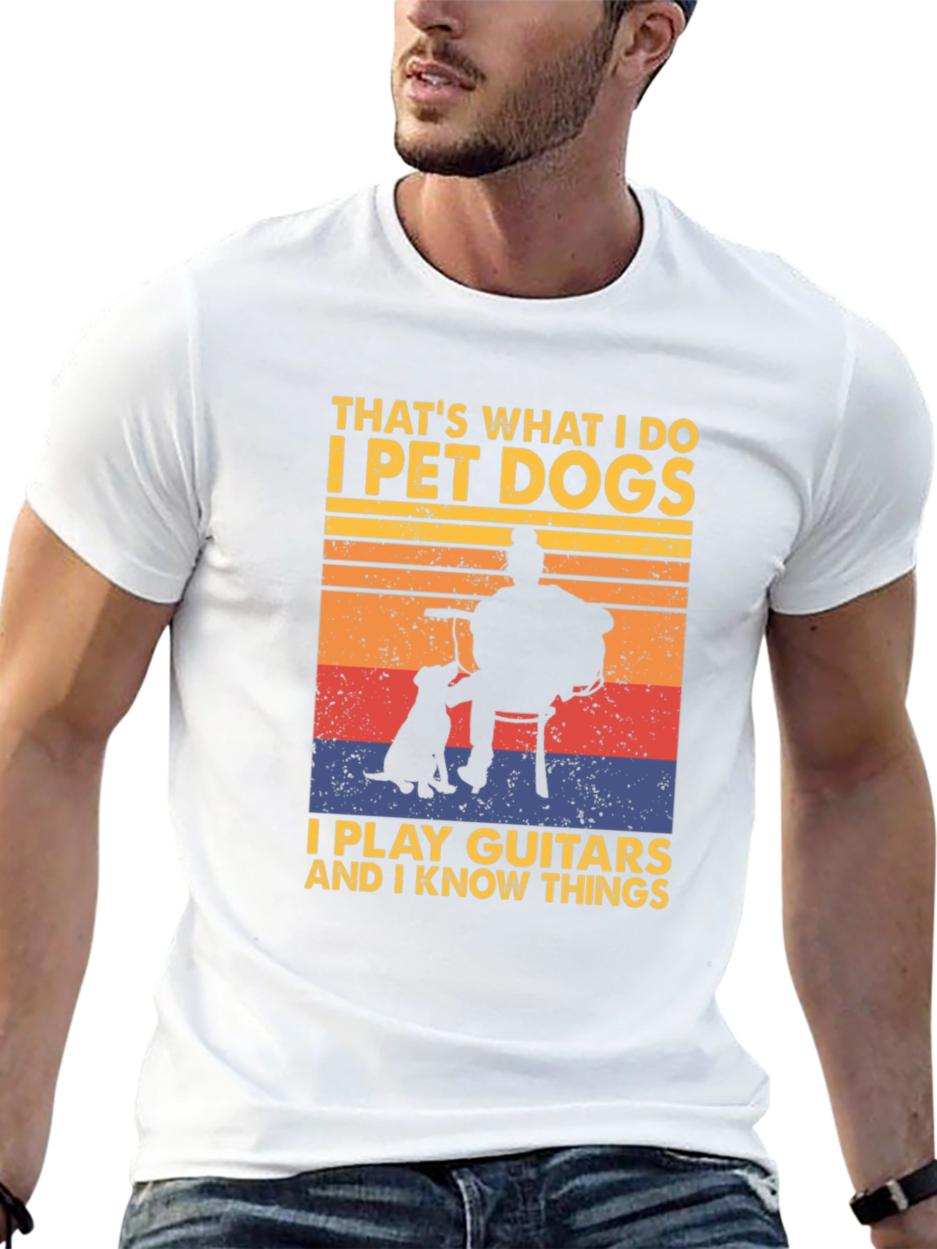 Pet Dogs Play Guitars Know Things Graphic Tee