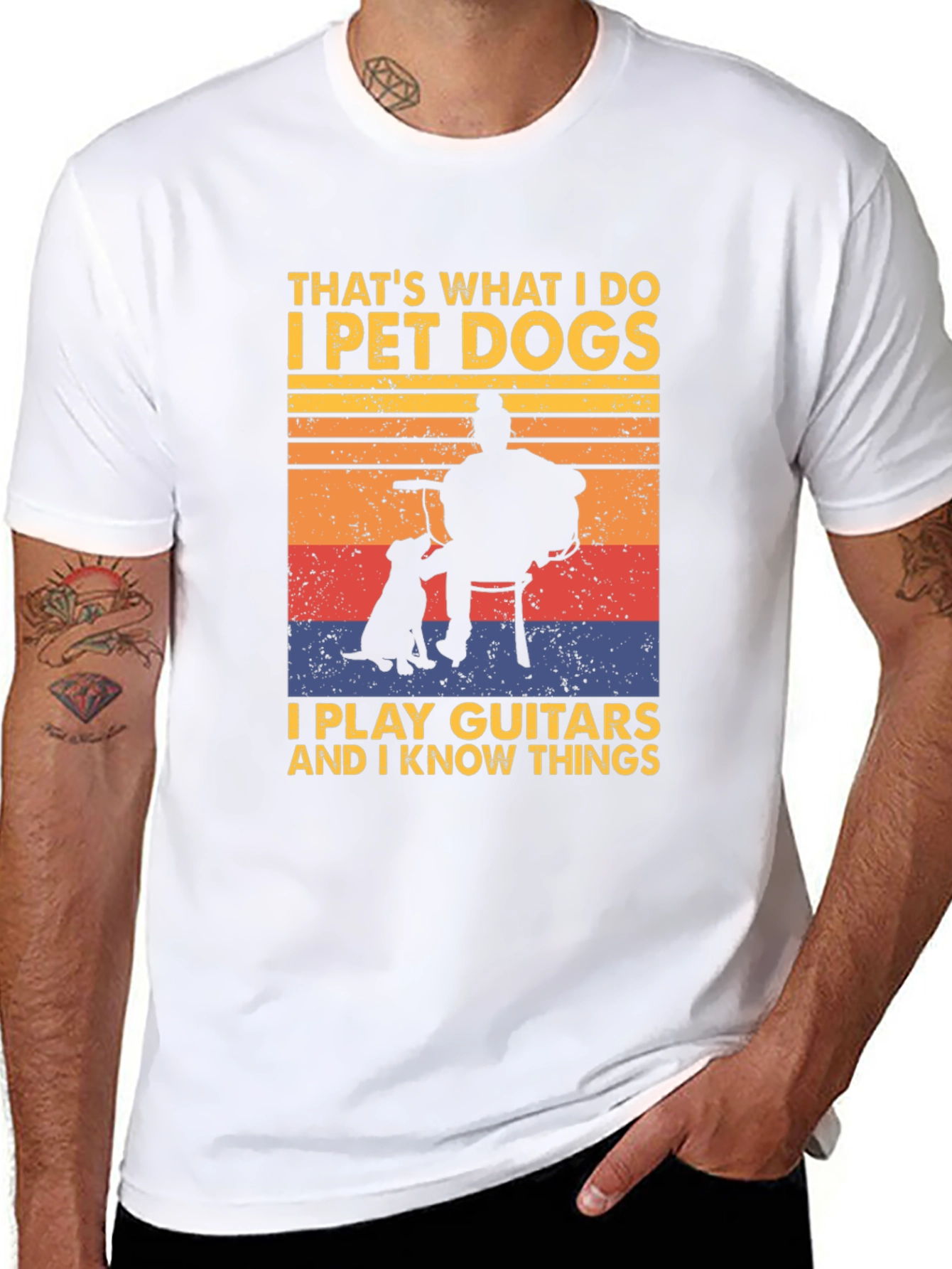 Pet Dogs Play Guitars Know Things Graphic Tee