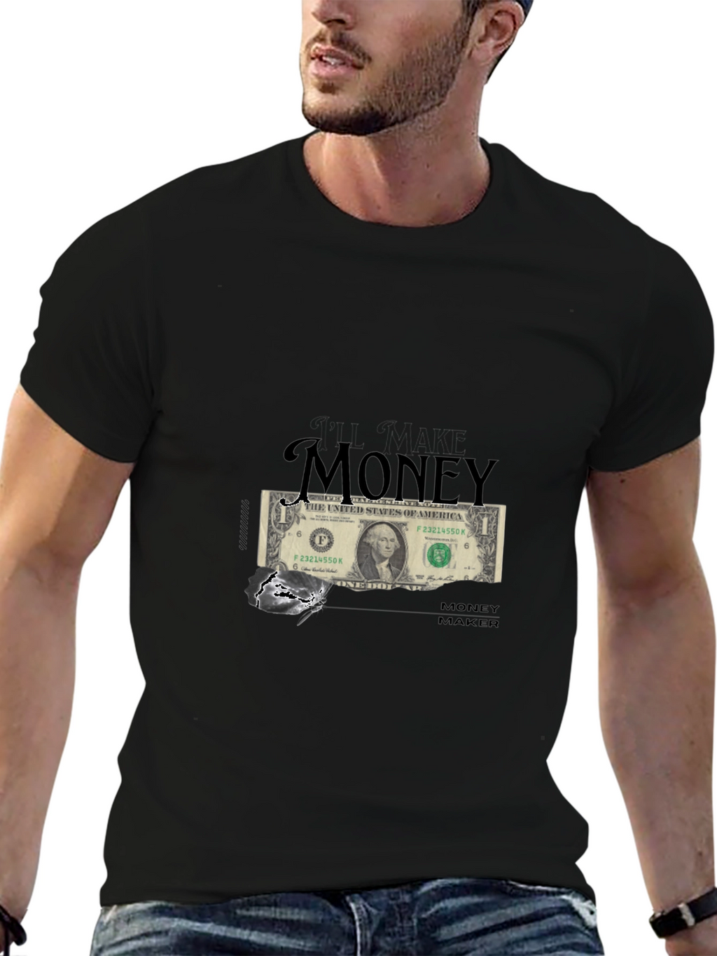 Money Maker Graphic T-Shirt - Black