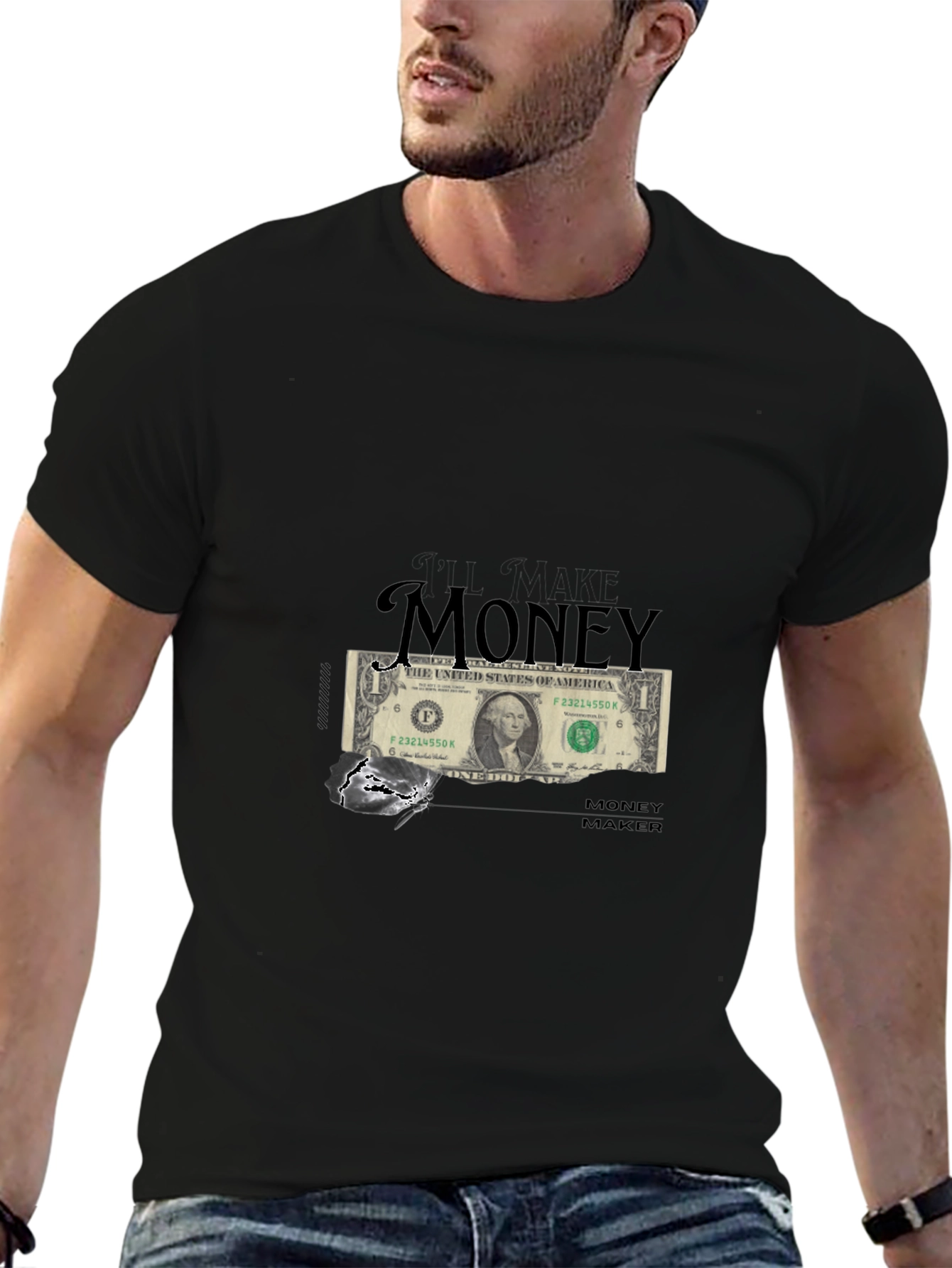 Money Maker Graphic T-Shirt - Black