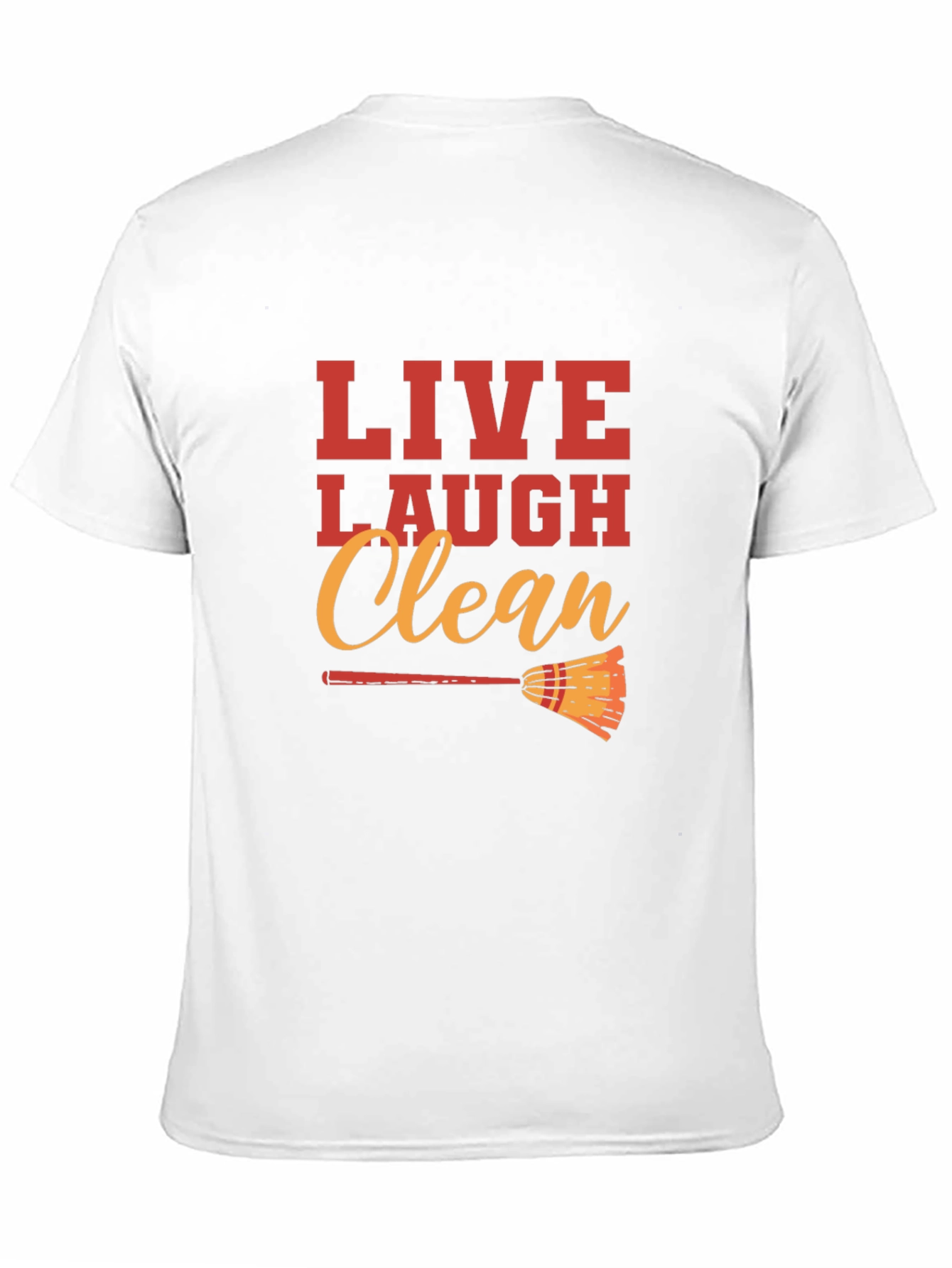 Live Laugh Clean Graphic Black T-Shirt