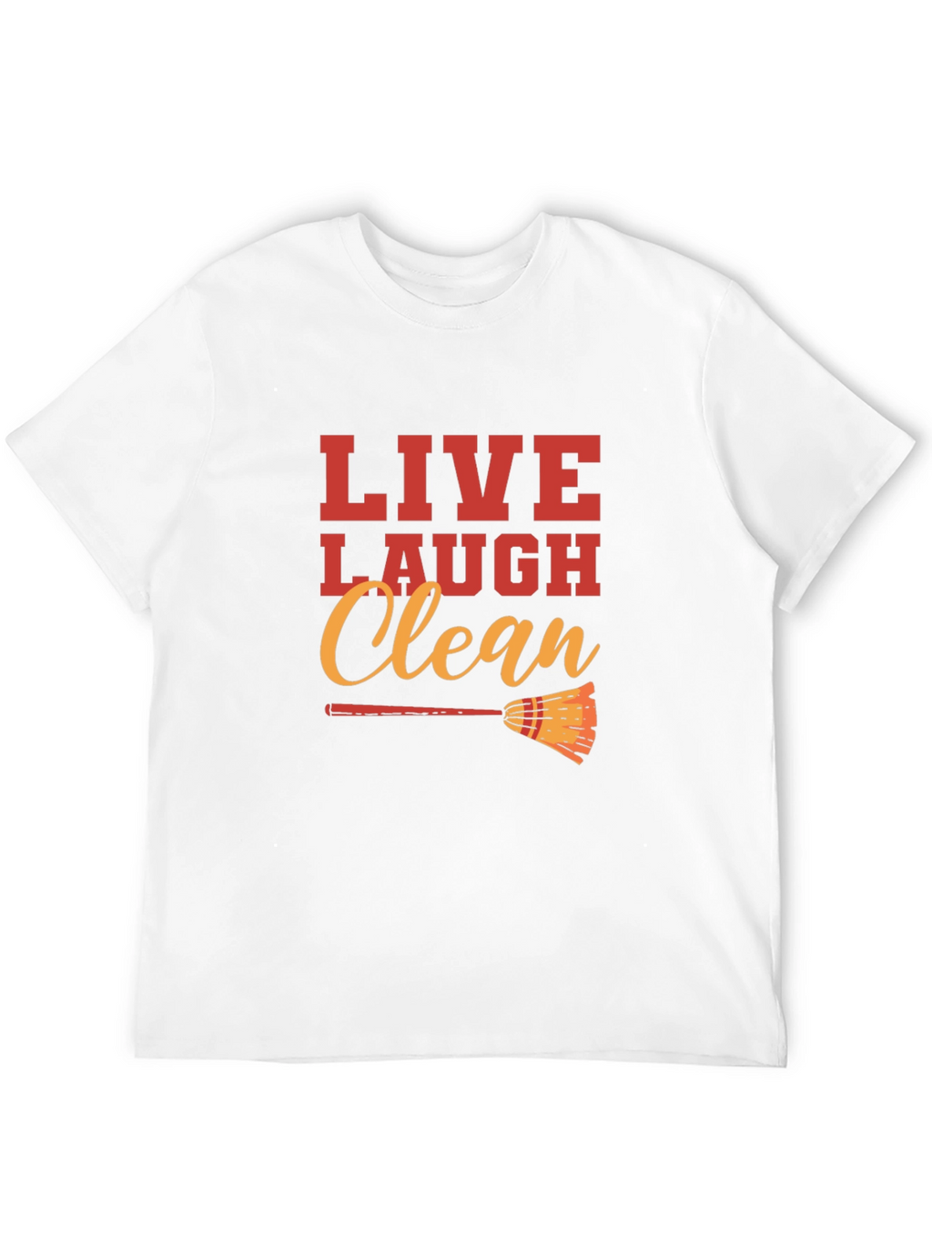 Live Laugh Clean Graphic Black T-Shirt