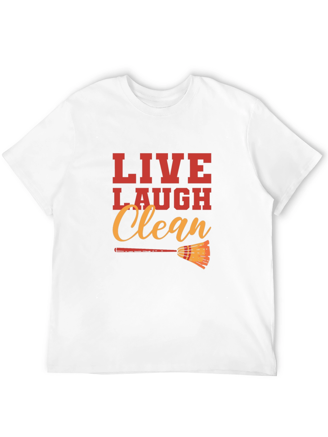 Live Laugh Clean Graphic Black T-Shirt