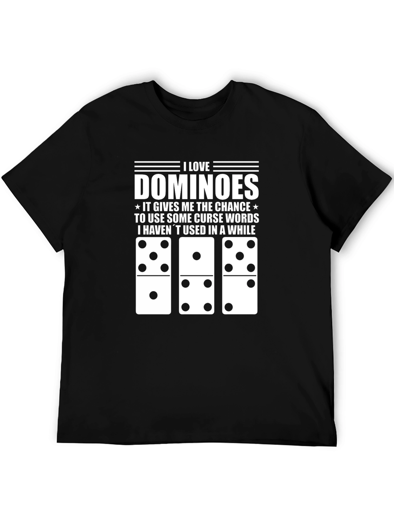 I Love Dominoes Black T-Shirt Funny Curse Word Tee