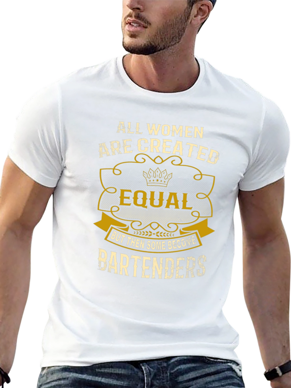 All Women Equal Bartender Black T-Shirt