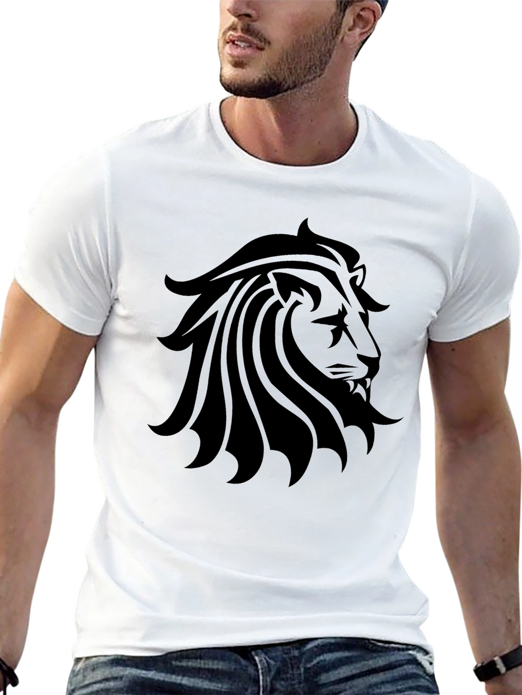 Lion Graphic Print T-Shirt - Stylish Menswear