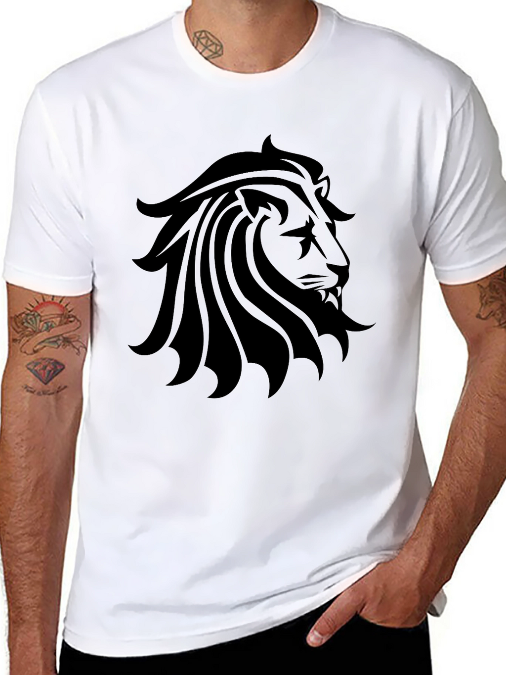 Lion Graphic Print T-Shirt - Stylish Menswear