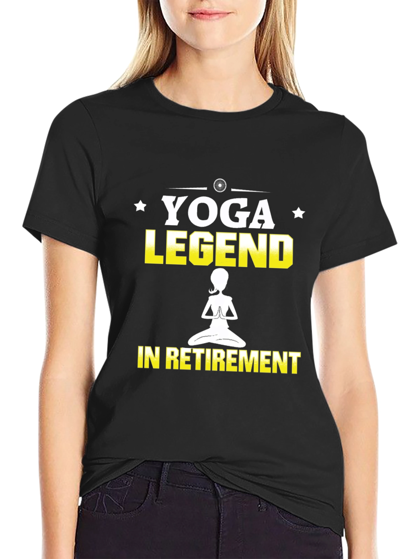 Yoga Legend in Retirement Black Graphic T-Shirt