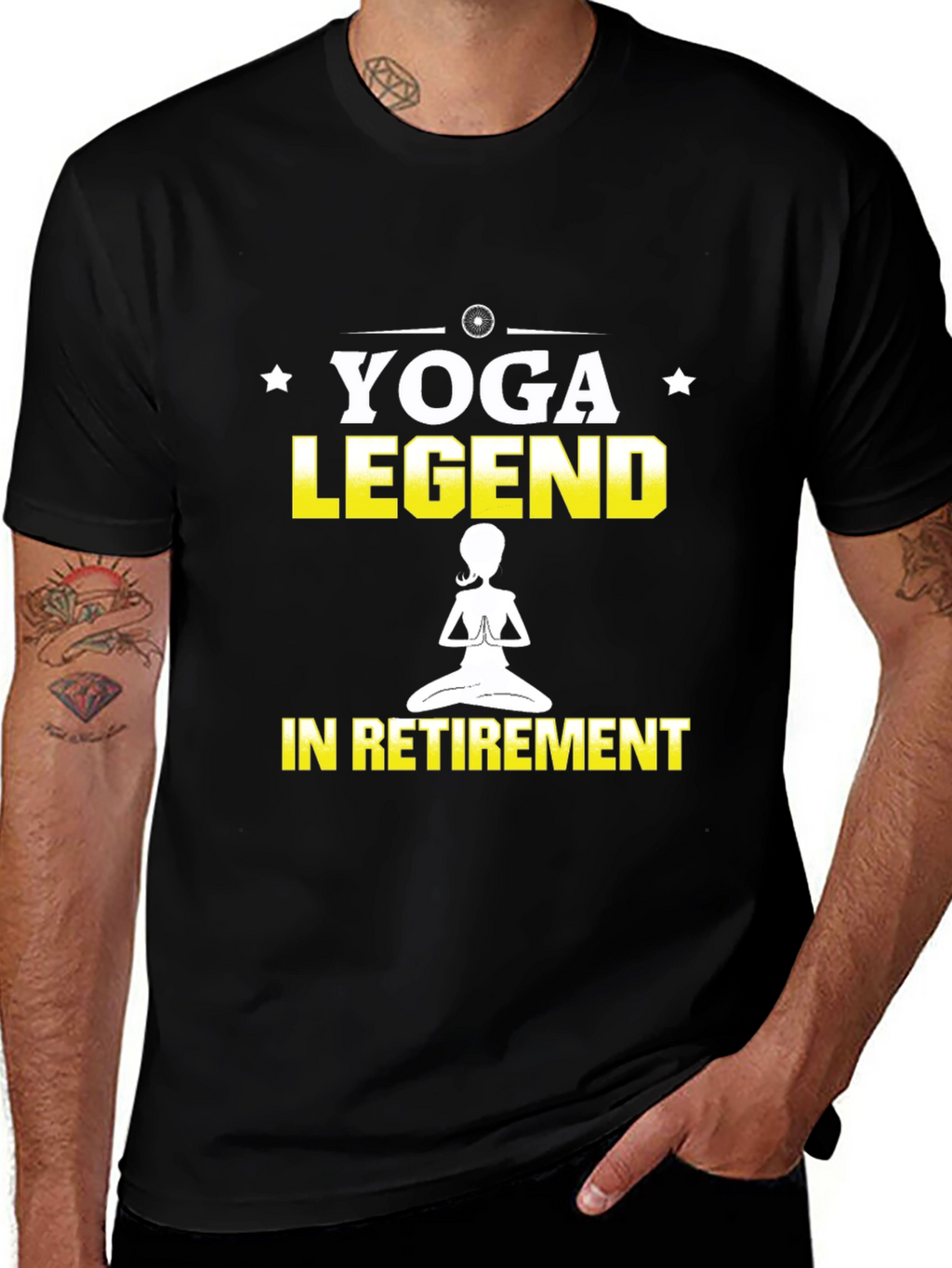 Yoga Legend in Retirement Black Graphic T-Shirt
