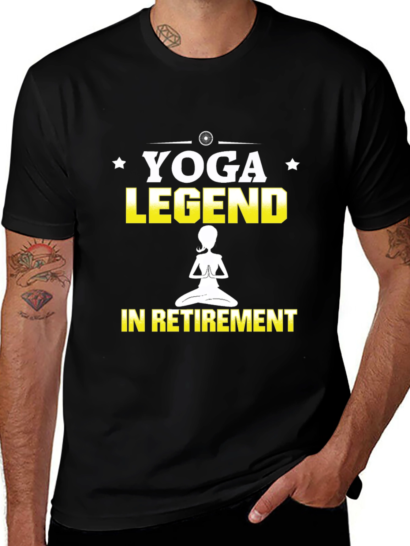 Yoga Legend in Retirement Black Graphic T-Shirt