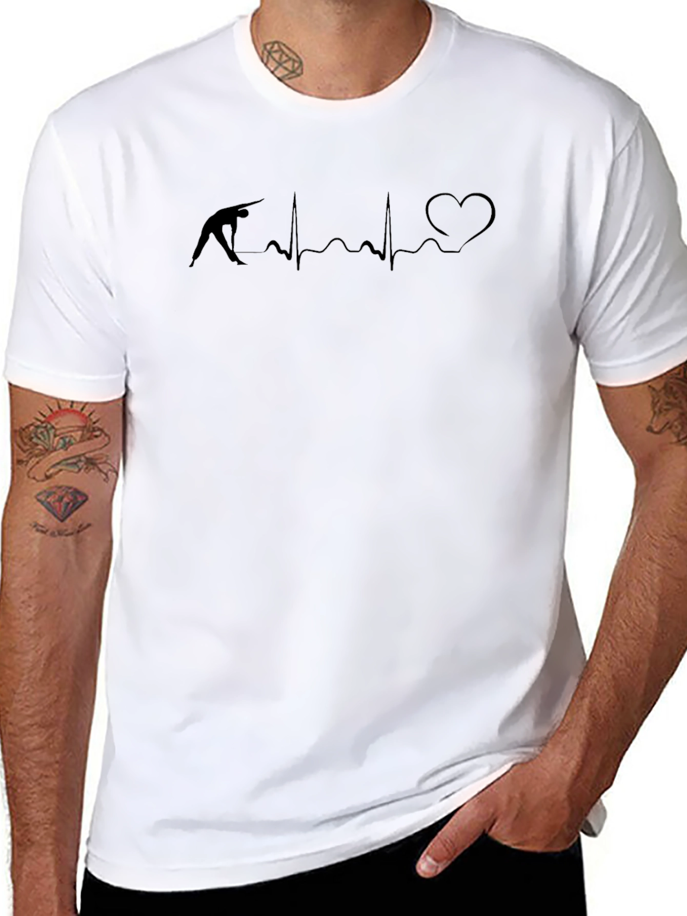 Gymnast Heartbeat T-Shirt - Black Cotton Tee