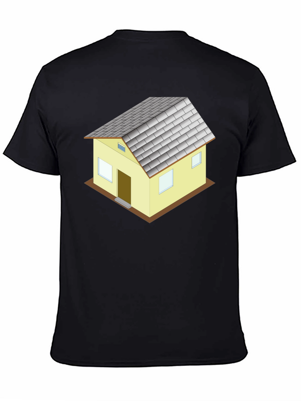 Novelty House Graphic T-Shirt - Black Cotton Blend