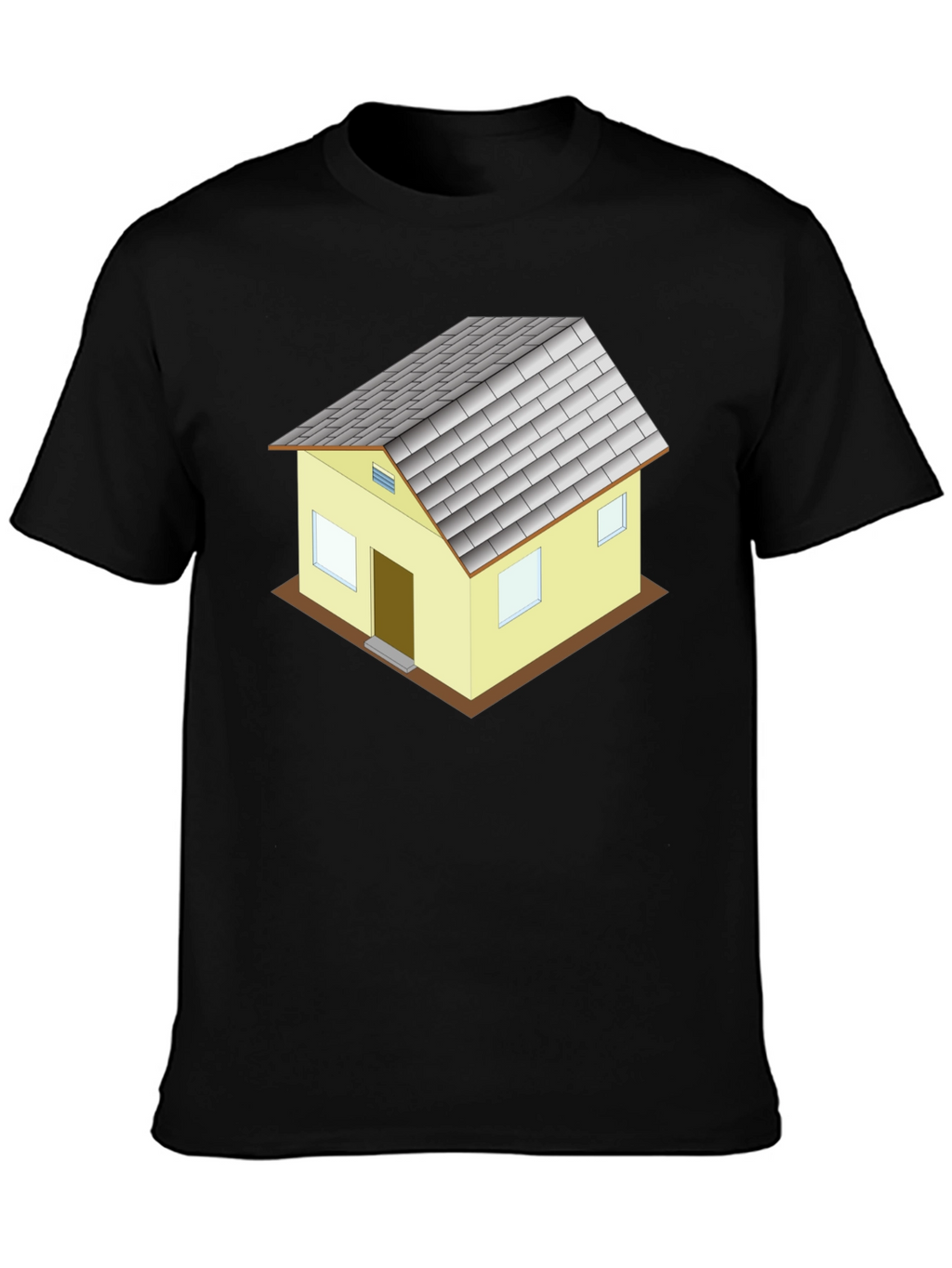 Novelty House Graphic T-Shirt - Black Cotton Blend