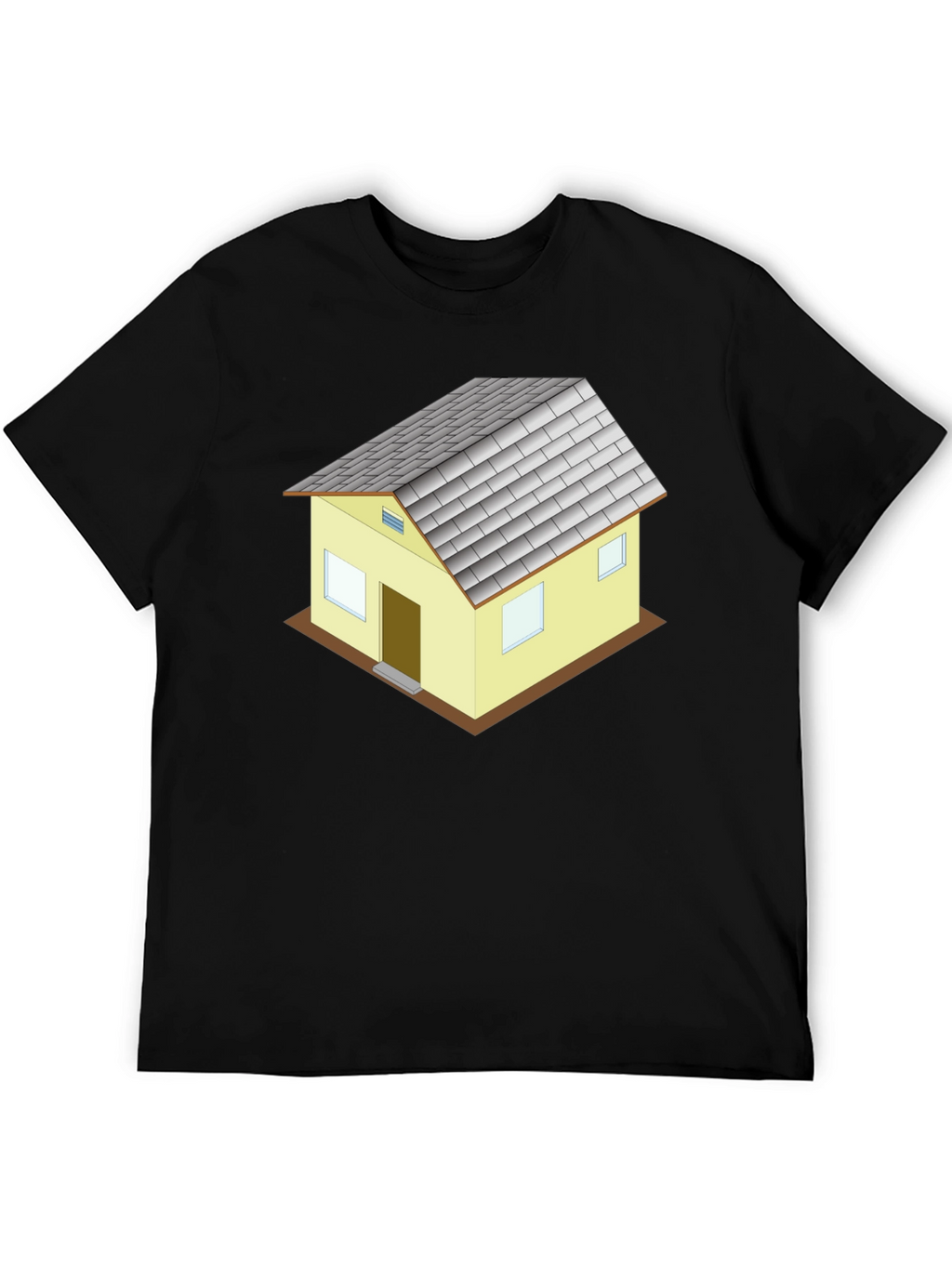 Novelty House Graphic T-Shirt - Black Cotton Blend