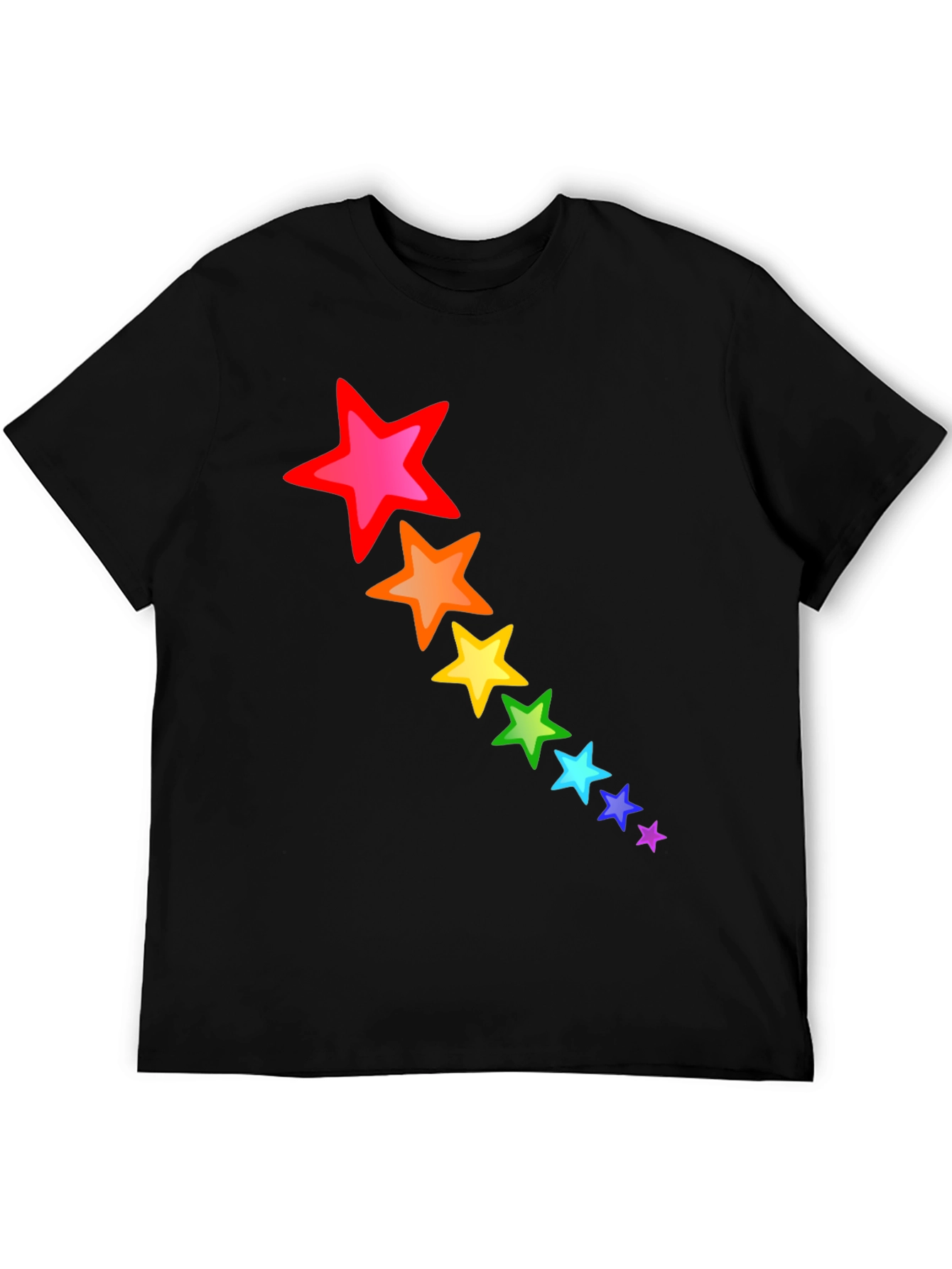 Rainbow Star Graphic Tee - Black Unisex T-Shirt