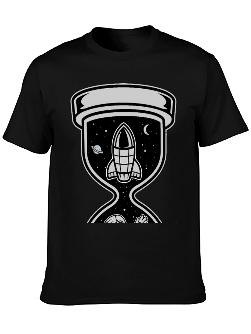 Space Hourglass Graphic Tee - Trendy Black T-Shirt