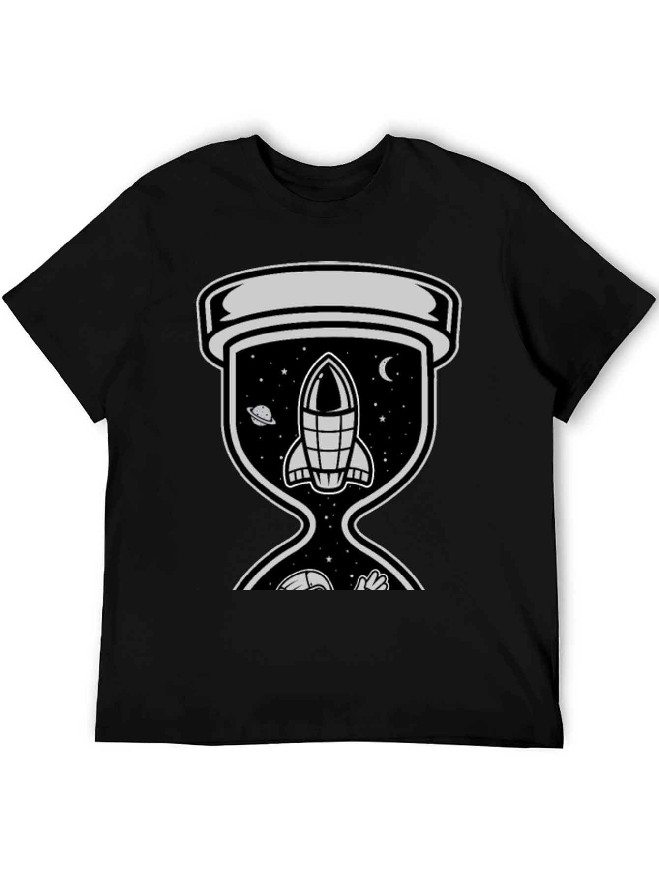 Space Hourglass Graphic Tee - Trendy Black T-Shirt