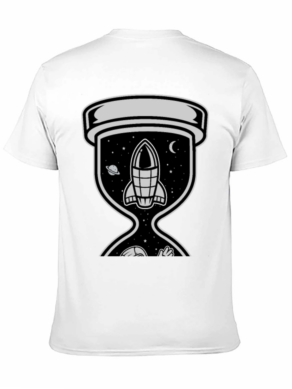 Space Hourglass Graphic Tee - Trendy Black T-Shirt