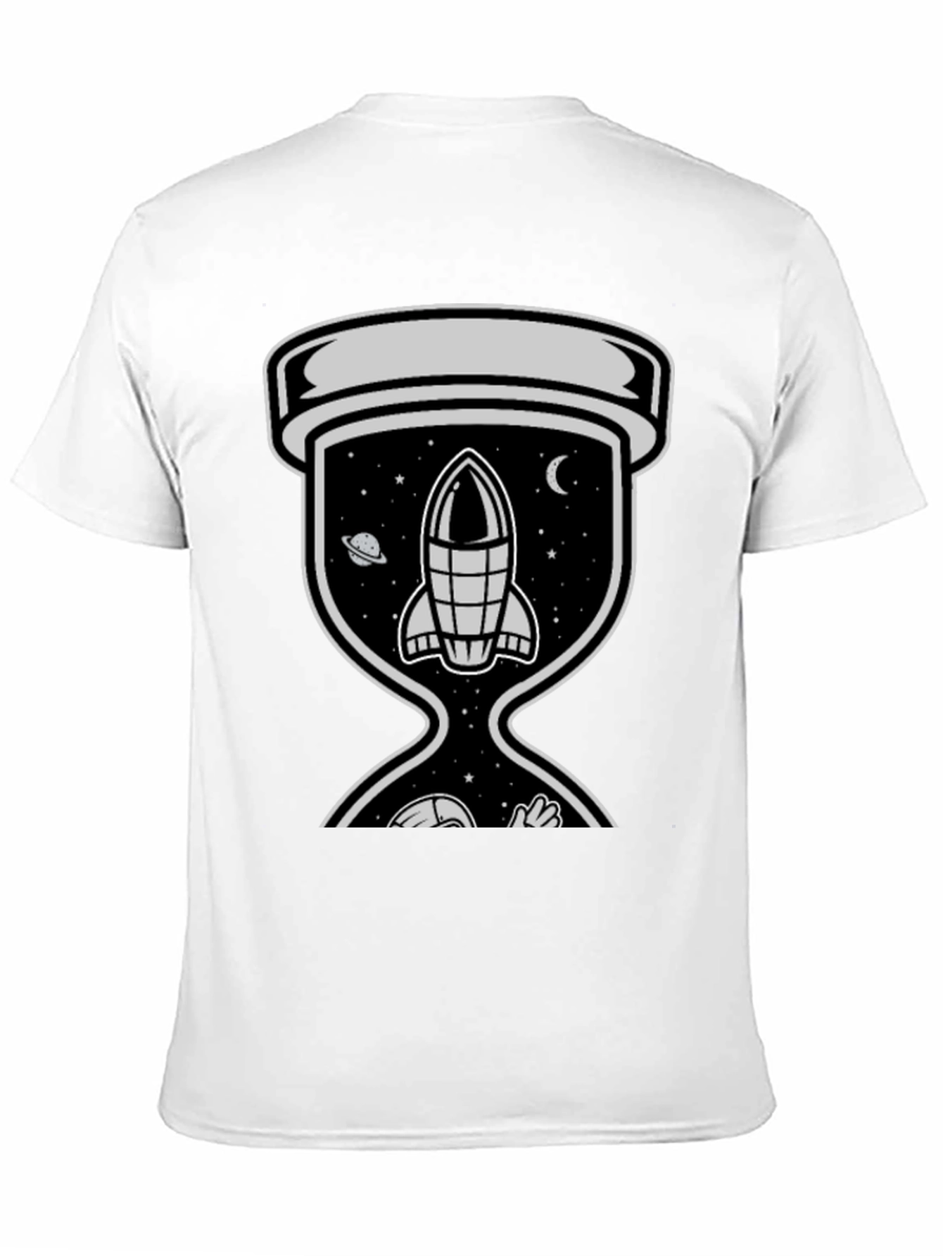 Space Hourglass Graphic Tee - Trendy Black T-Shirt