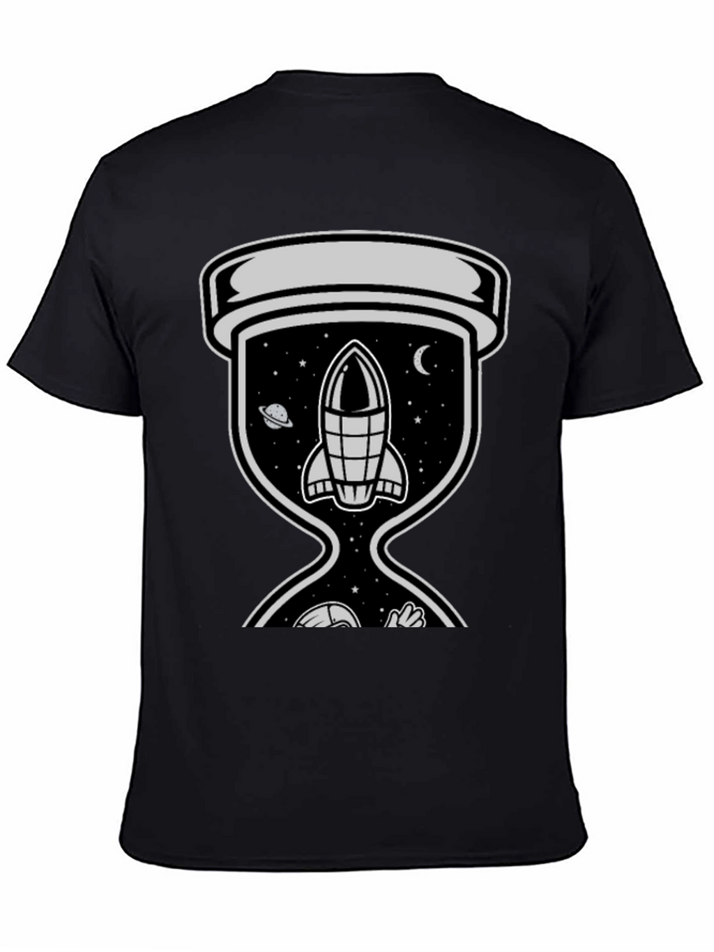 Space Hourglass Graphic Tee - Trendy Black T-Shirt