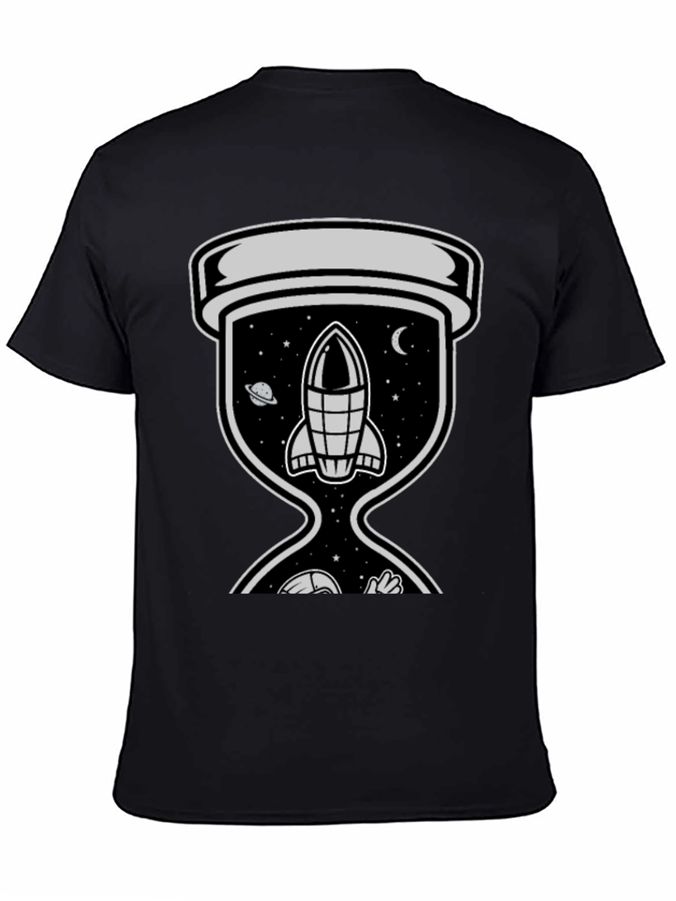 Space Hourglass Graphic Tee - Trendy Black T-Shirt