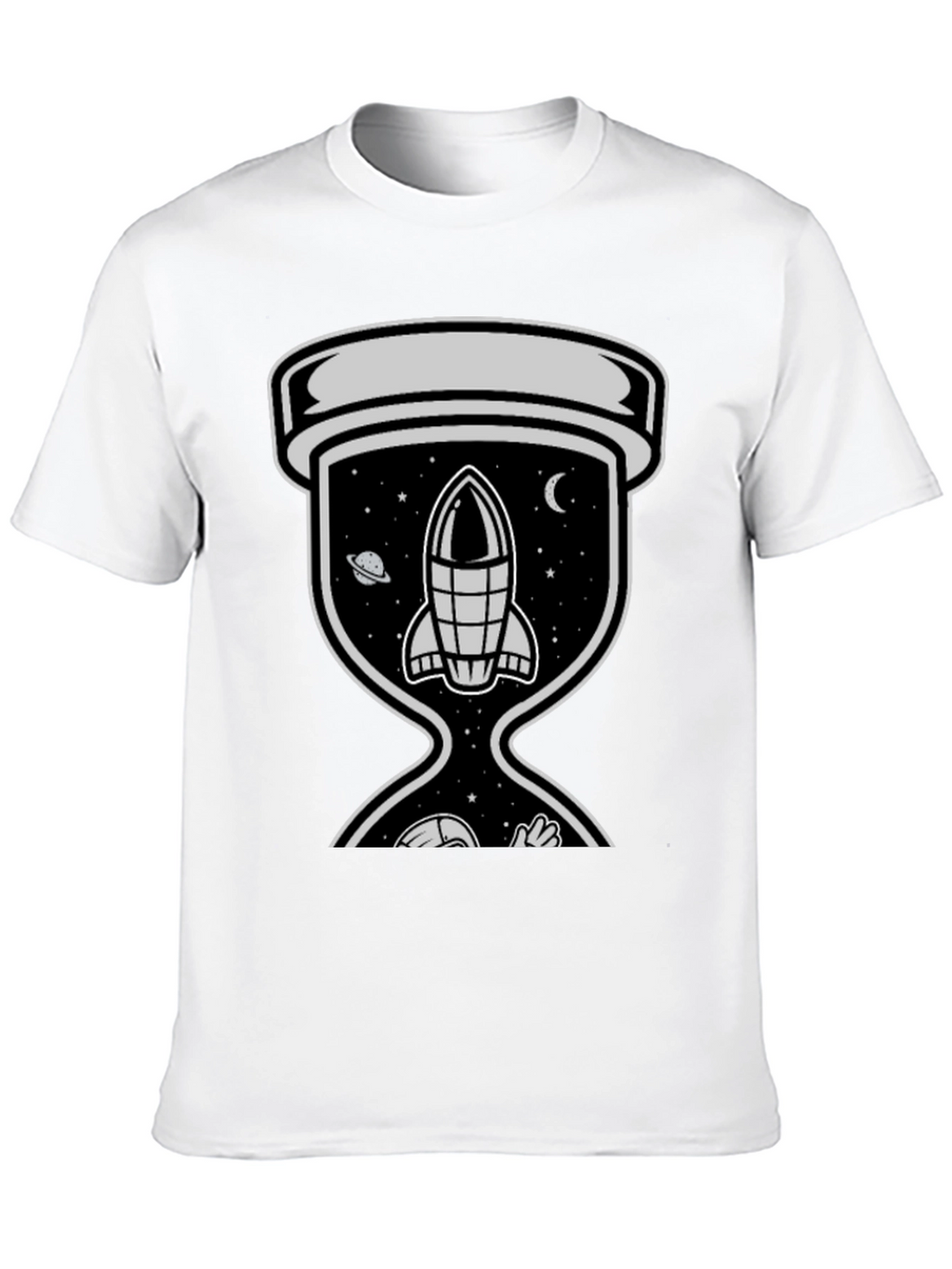 Space Hourglass Graphic Tee - Trendy Black T-Shirt