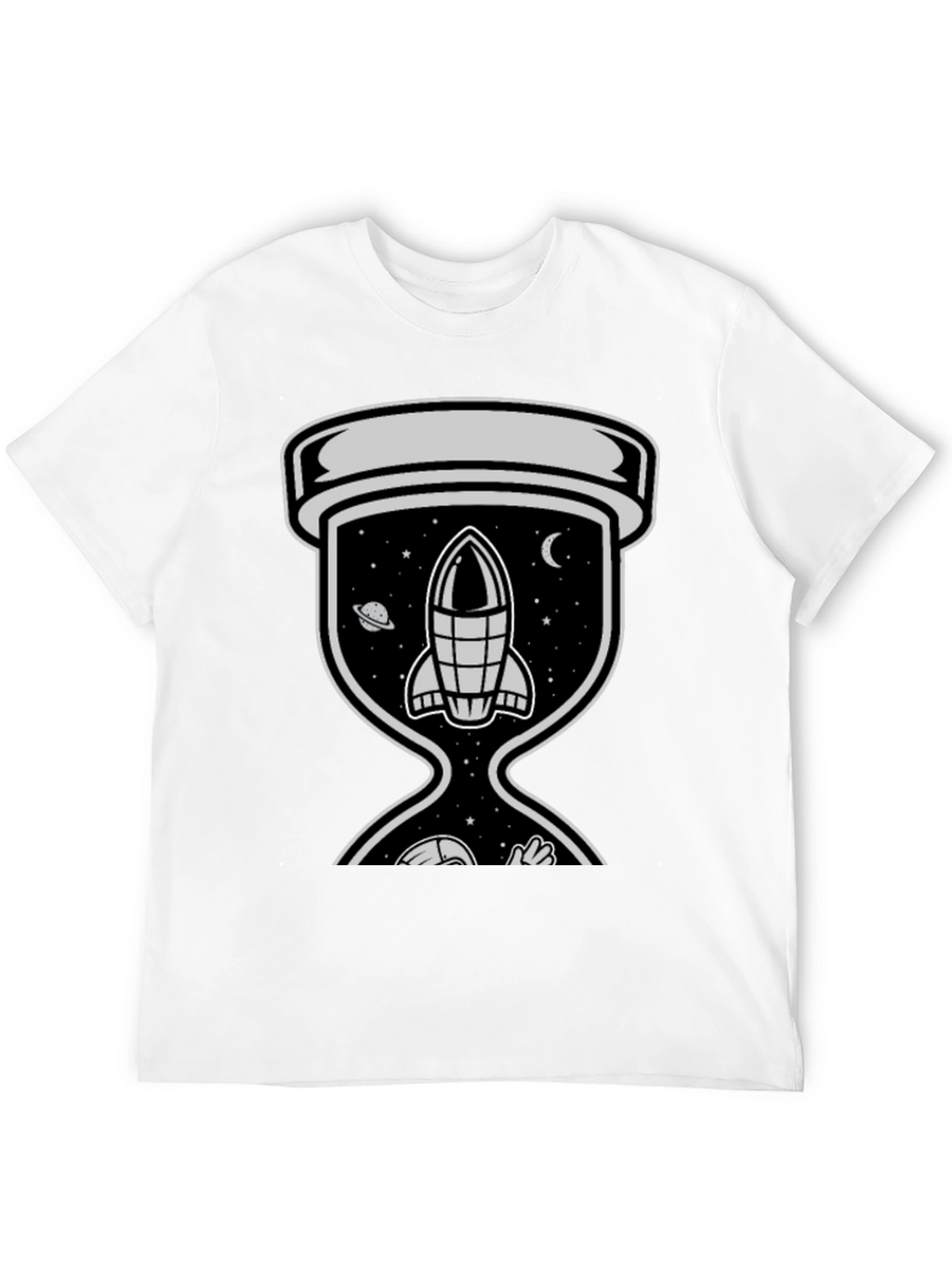 Space Hourglass Graphic Tee - Trendy Black T-Shirt