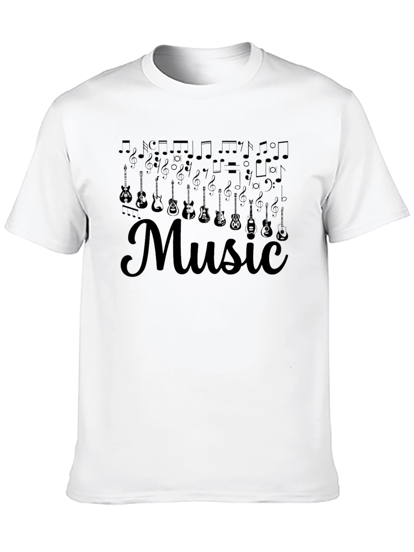 Music Notes & Guitar Graphic Tee