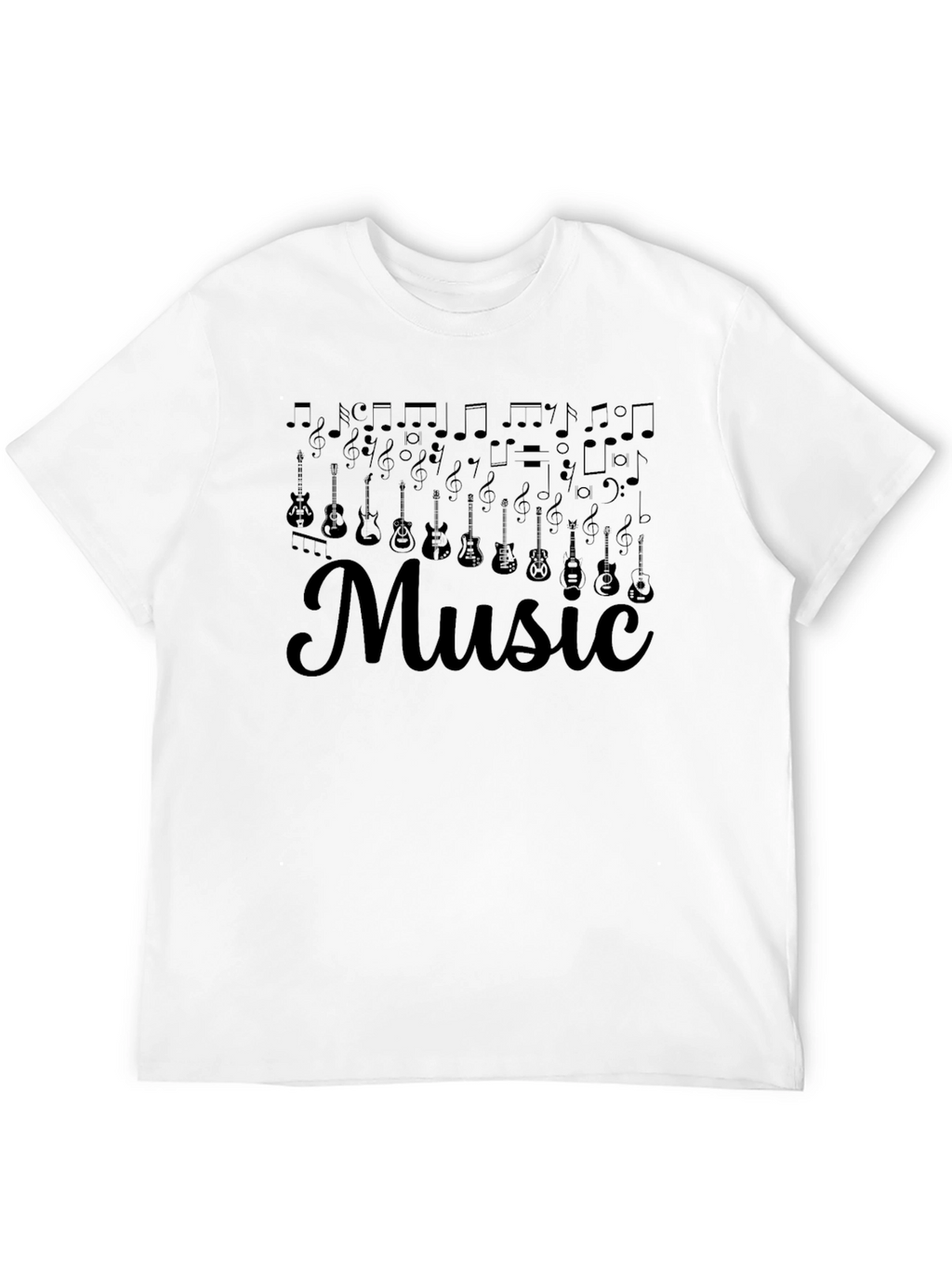 Music Notes & Guitar Graphic Tee