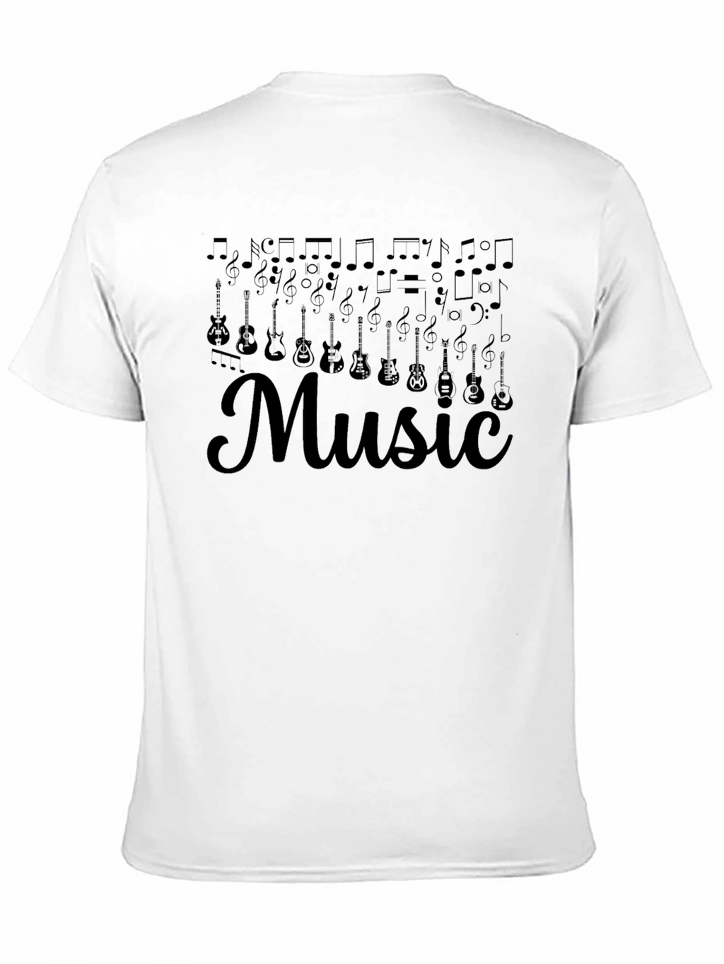 Music Notes & Guitar Graphic Tee