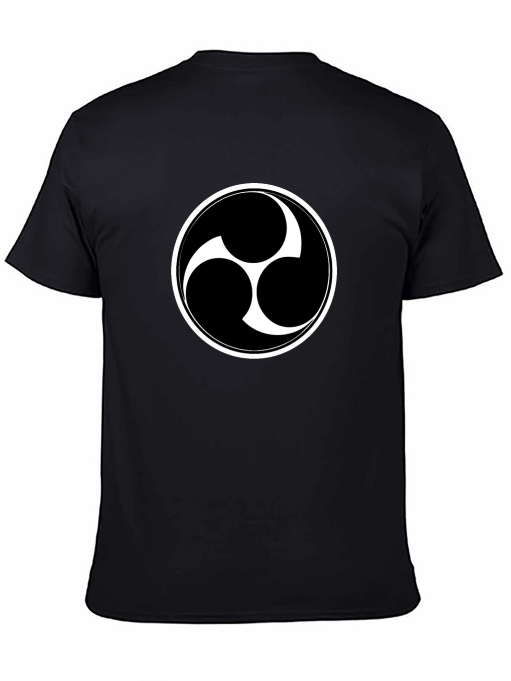 Black T-Shirt with Triple Tomoe Symbol