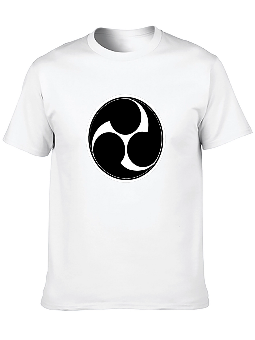 Black T-Shirt with Triple Tomoe Symbol