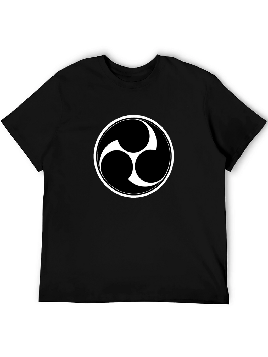 Black T-Shirt with Triple Tomoe Symbol