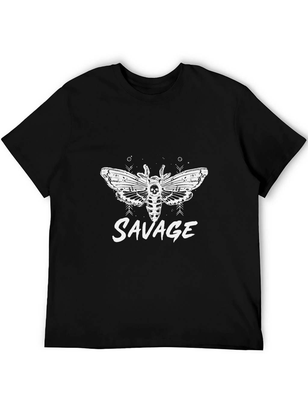 Savage Moth Graphic Tee - Stylish Black T-Shirt