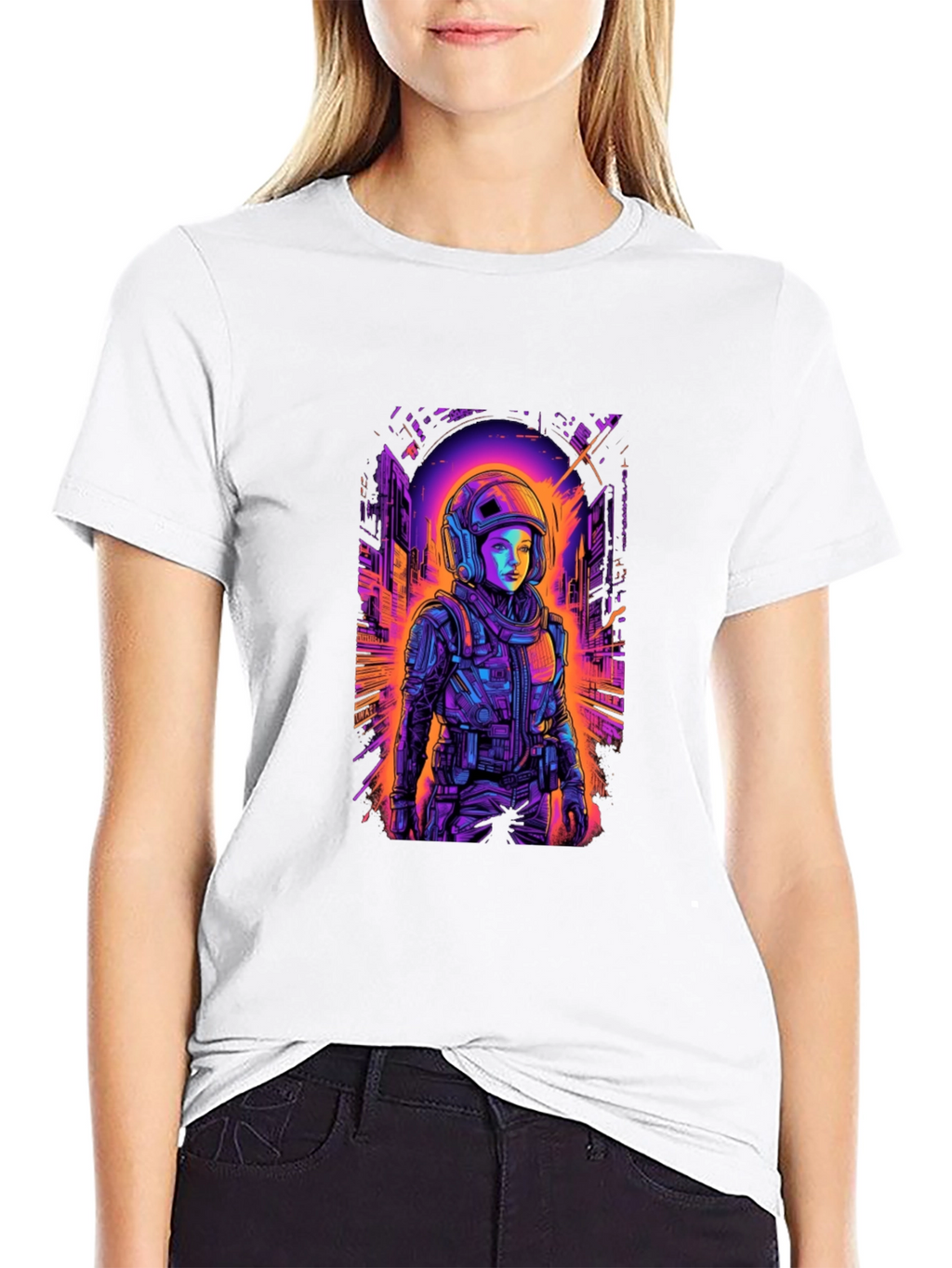 Neon Astronaut T-Shirt - Sci-Fi Streetwear